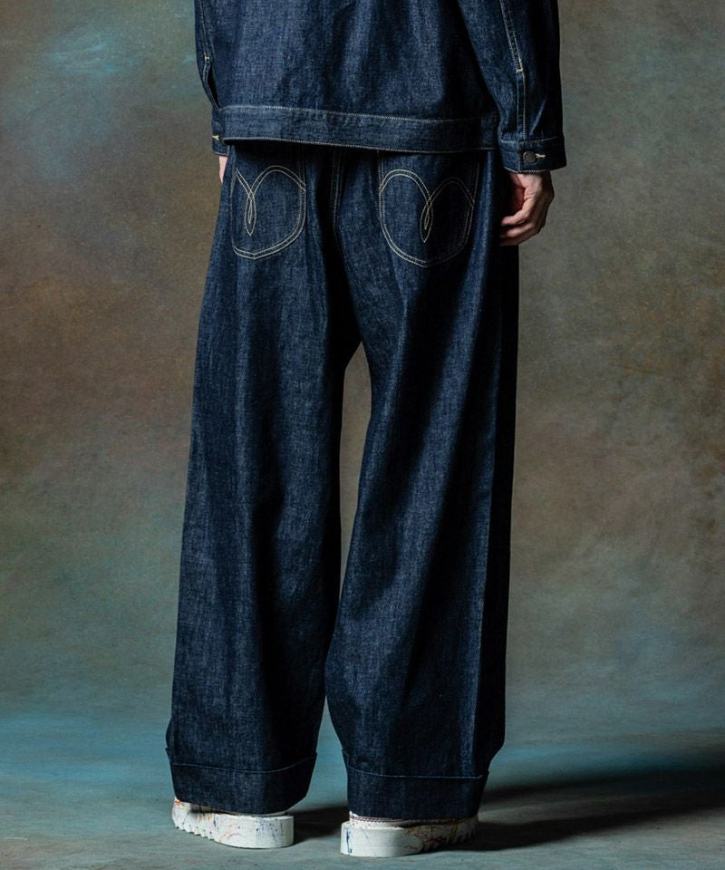 glamb(グラム)】Crease Stitch Denim クリースステッチデニム パンツ