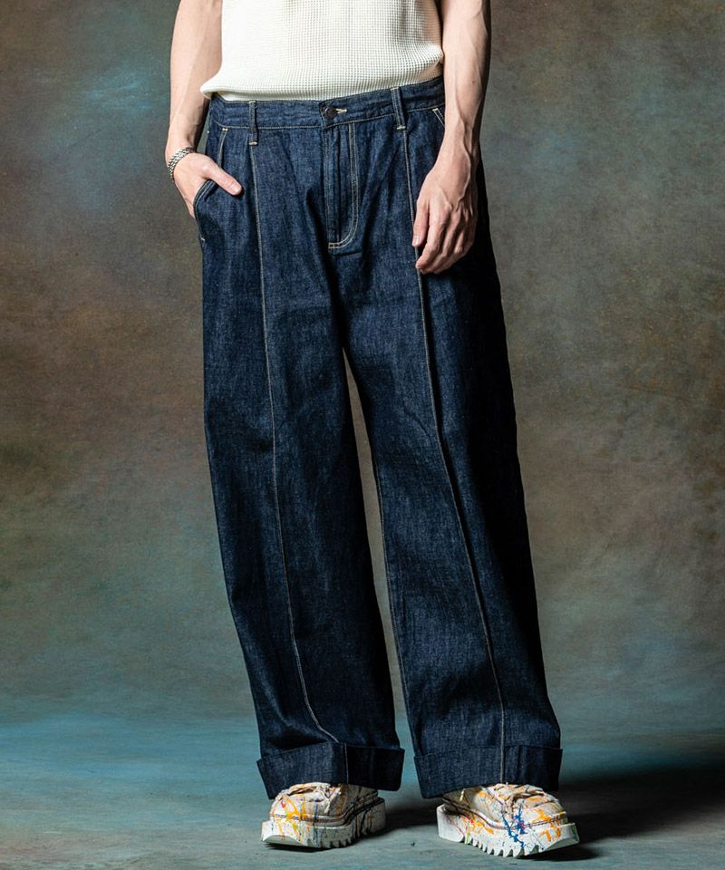 glamb グラム　ジョリーカラースティッチデニム　サイズXL glamb(グラム)】Crease Stitch Denim クリースステッチデニム パンツ