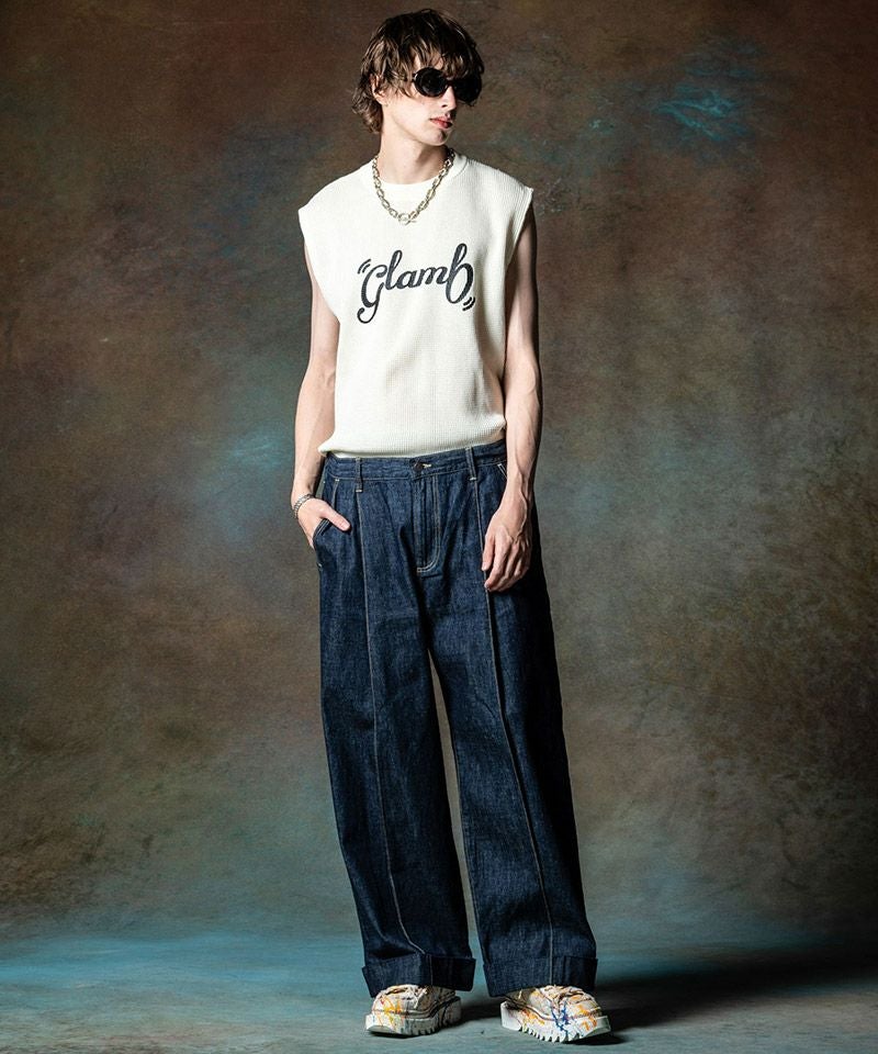 glamb(グラム)】Crease Stitch Denim クリースステッチデニム パンツ