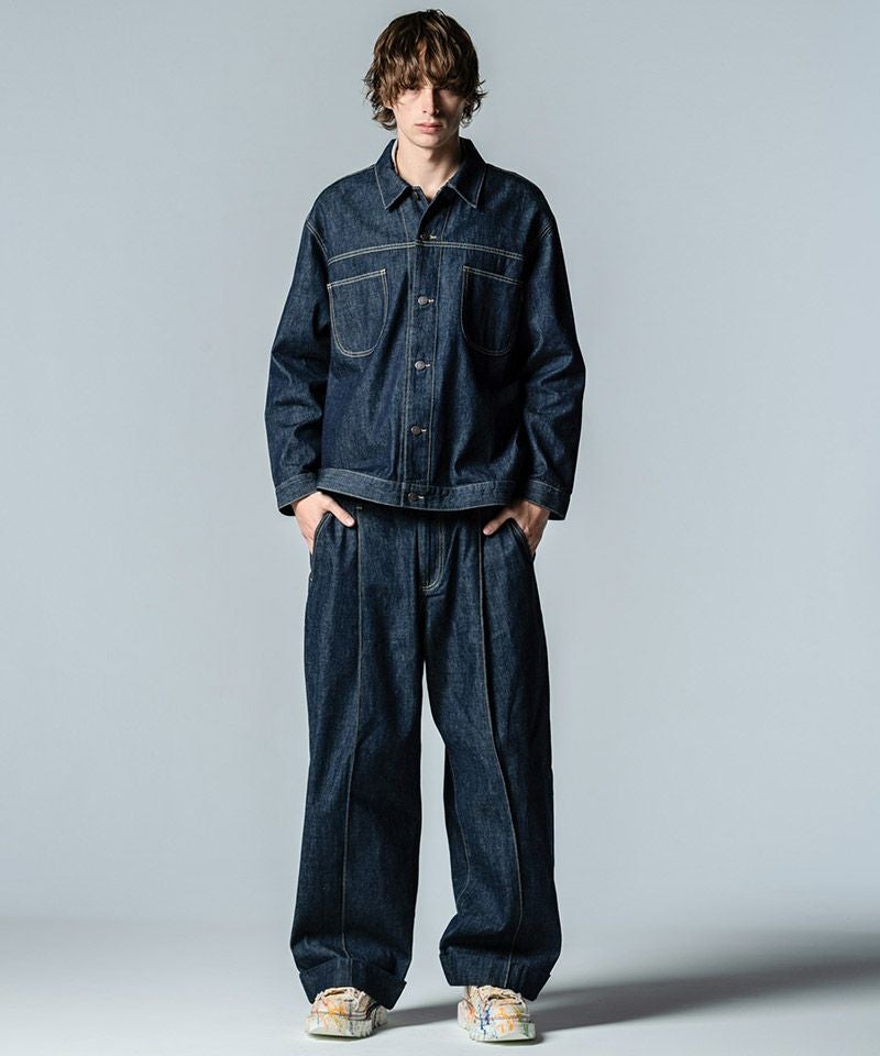 glamb(グラム)】Crease Stitch Denim クリースステッチデニム パンツ
