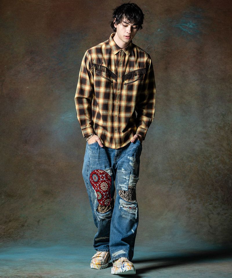 30%OFF【glamb(グラム)】Western Check Shirt ウエスタンチェック