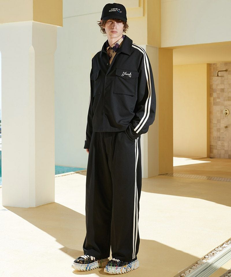 30%OFF【glamb(グラム)】Line Jersey Shirt ラインジャージシャツ