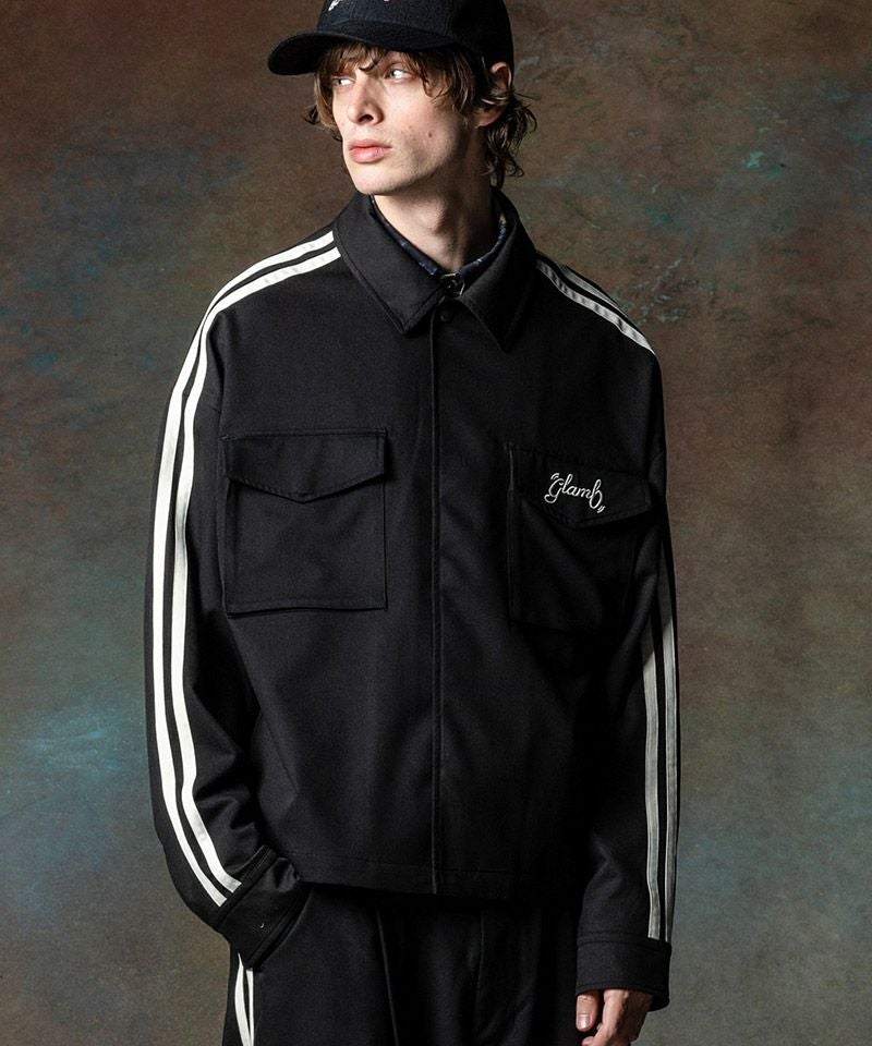 30%OFF【glamb(グラム)】Line Jersey Shirt ラインジャージシャツ