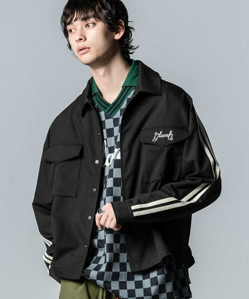 30%OFF【glamb(グラム)】Line Jersey Shirt ラインジャージシャツ