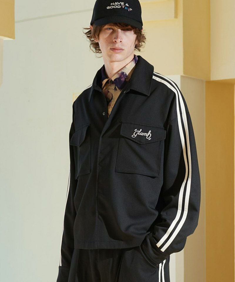 30%OFF【glamb(グラム)】Line Jersey Shirt Set Up ラインジャージ