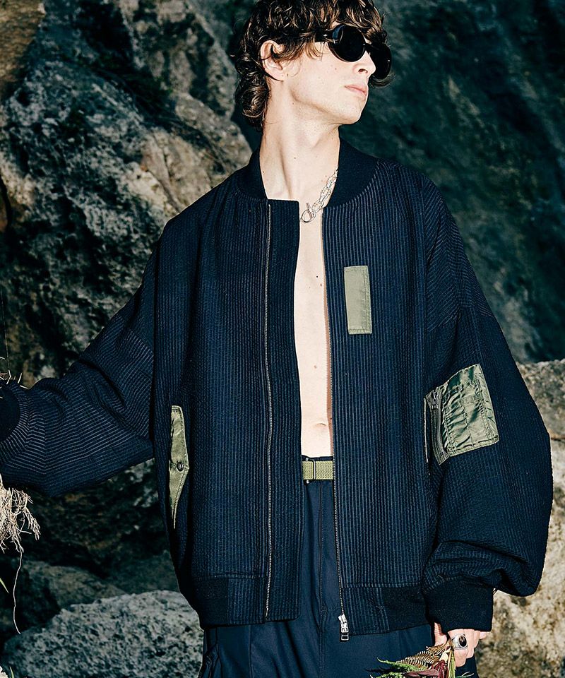 50%OFF【glamb(グラム)】Seersucker Summer MA-1 シアサッカーサマーMA