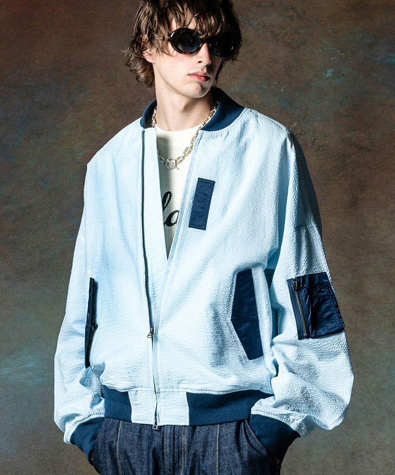 50%OFF【glamb(グラム)】Seersucker Summer MA-1 シアサッカーサマーMA