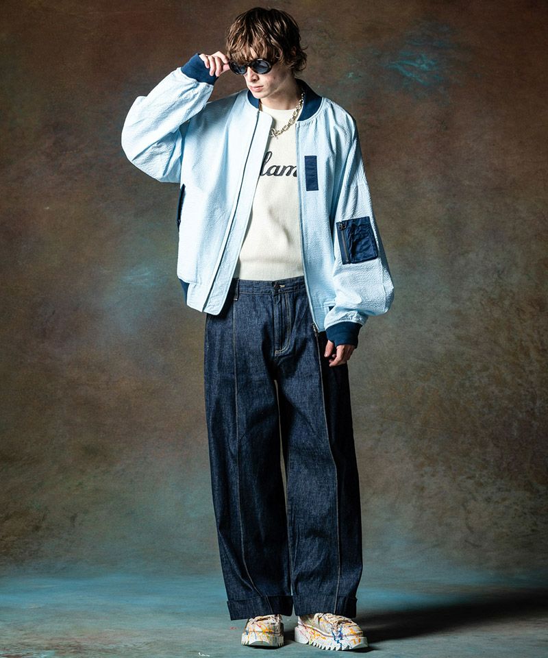 50%OFF【glamb(グラム)】Seersucker Summer MA-1 シアサッカーサマーMA
