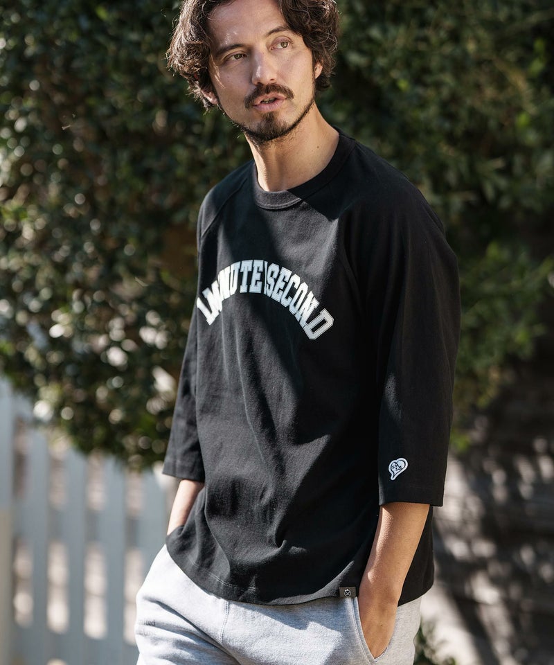 1minute 1second ワンミニットワンセカンド loose fit college logo cut sewn カットソー 1M24N180