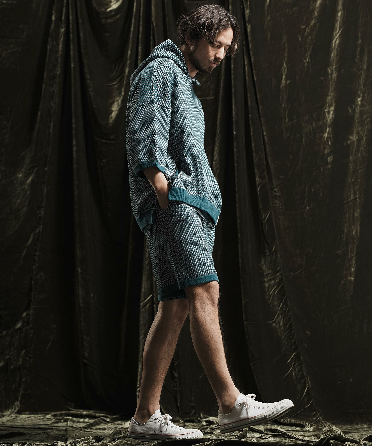 60%OFF【ANGENEHM(アンゲネーム)】Uneven texture sweater shorts