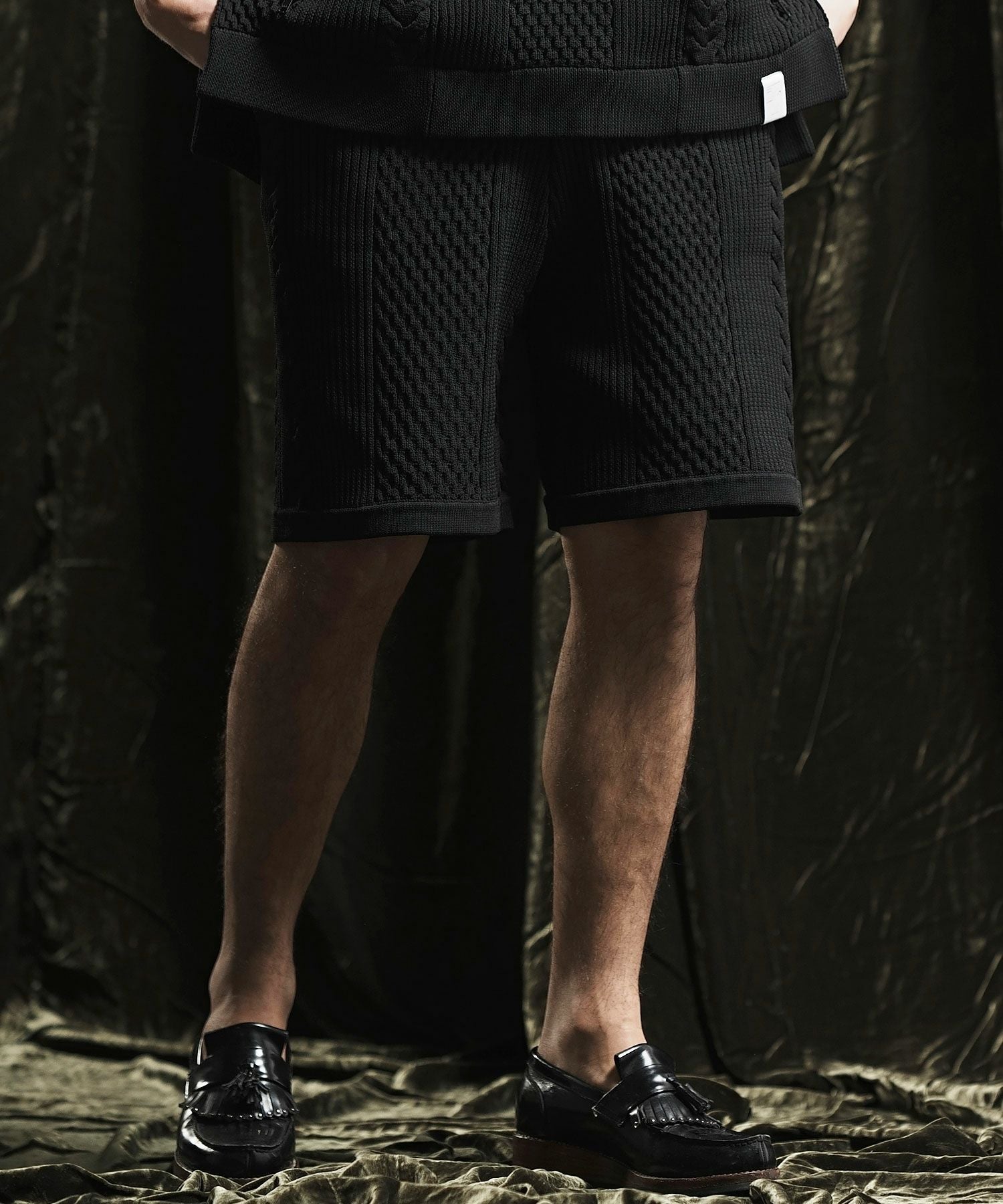50%OFF【ANGENEHM(アンゲネーム)】Light yarn cable stitch shorts