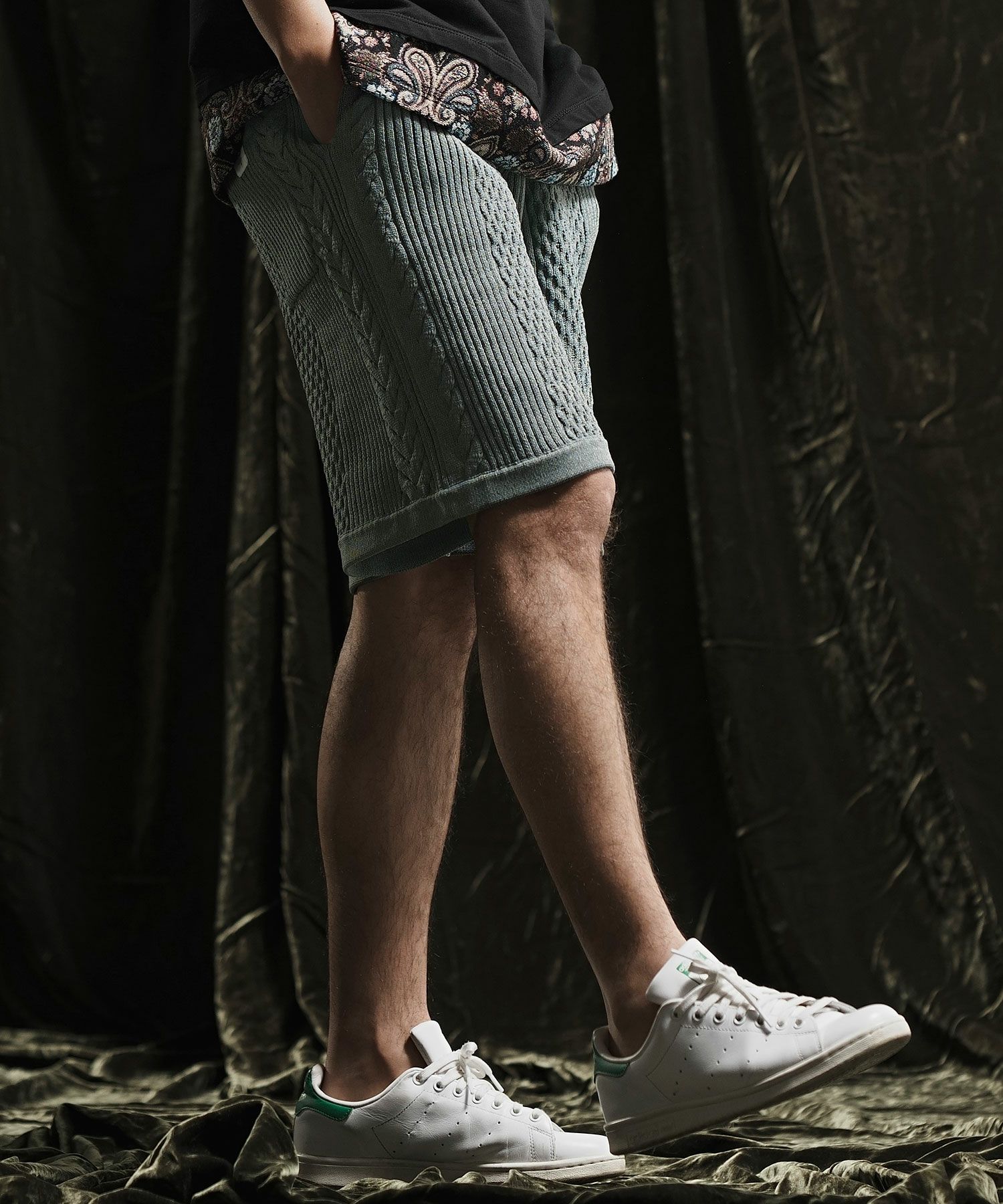 50%OFF【ANGENEHM(アンゲネーム)】Light yarn cable stitch shorts