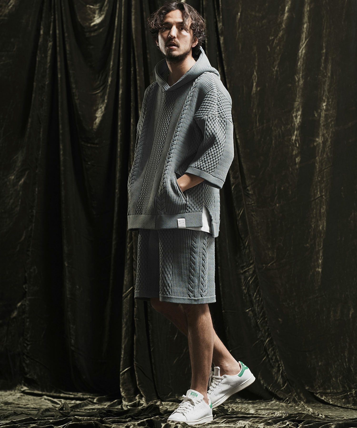 50%OFF【ANGENEHM(アンゲネーム)】Light yarn cable stitch shorts