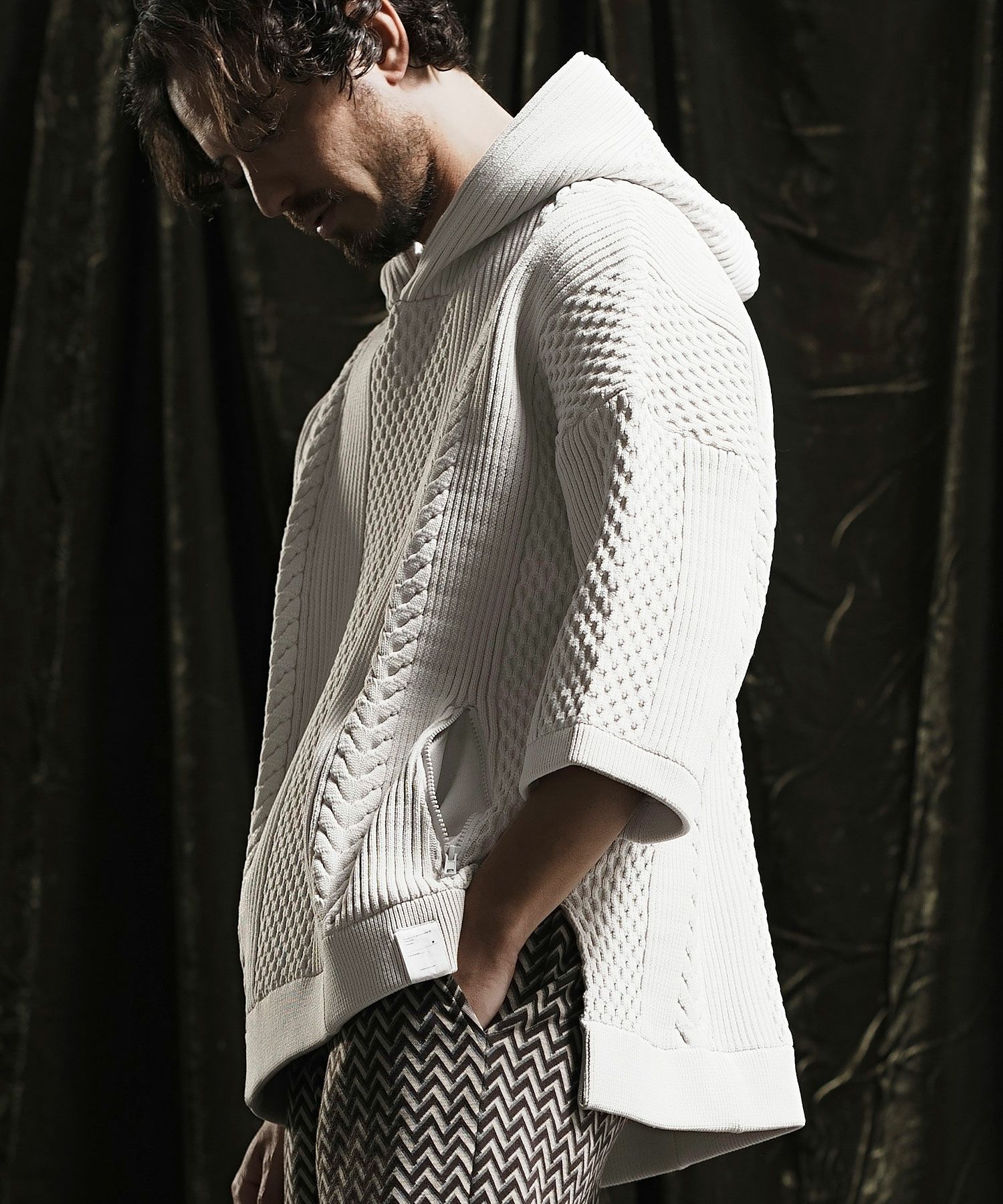 50%OFF【ANGENEHM(アンゲネーム)】Light yarn cable stitch short