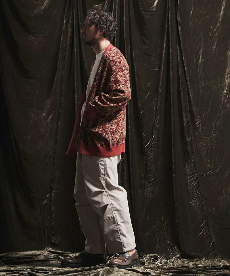 30%OFF【ANGENEHM(アンゲネーム)】 Paisley texture sweater cardigan 