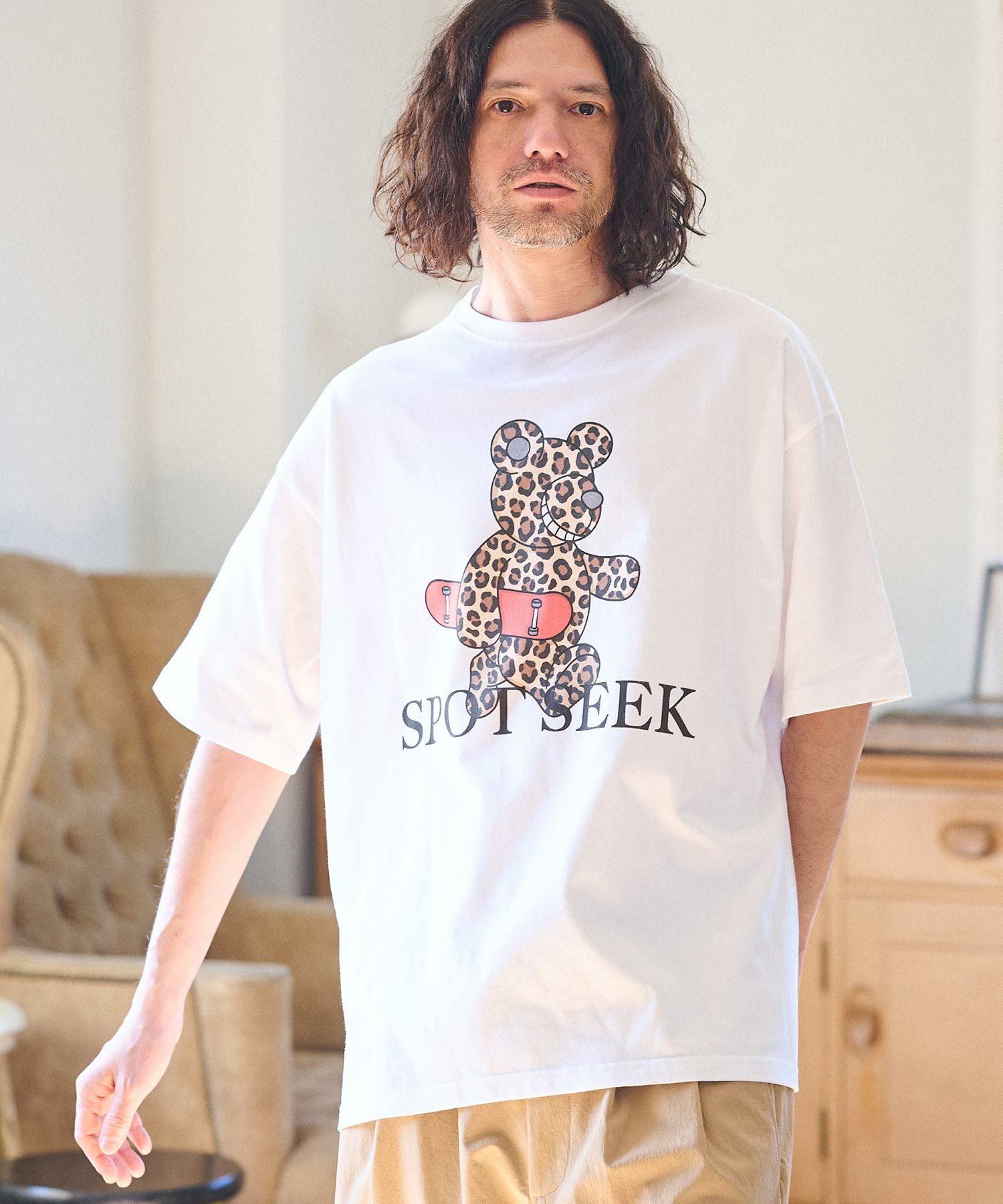 CAMBIO(カンビオ)】ビッグシルエットプリントTシャツ（Leopard Teddy