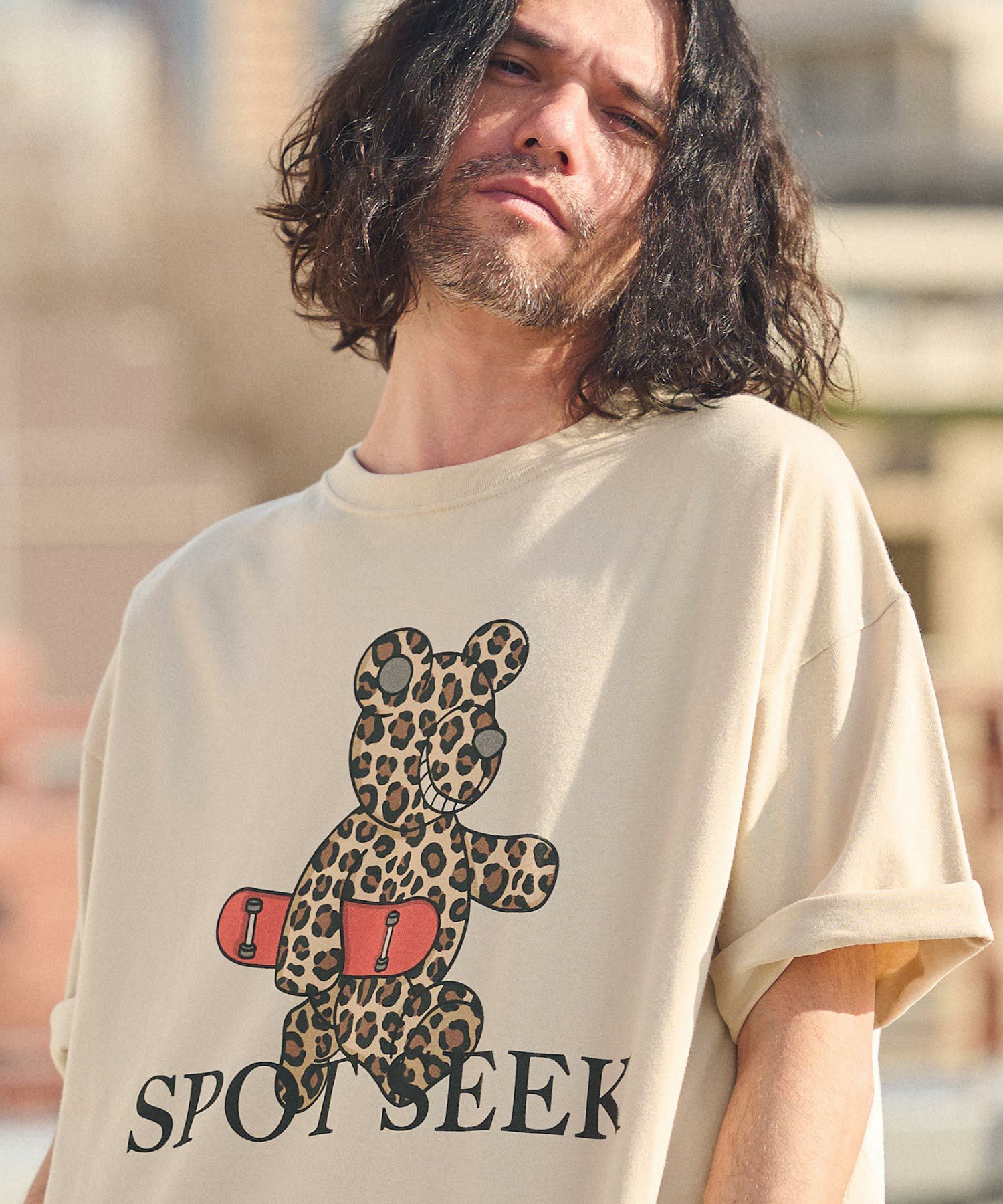 CAMBIO(カンビオ)】ビッグシルエットプリントTシャツ（Leopard Teddy
