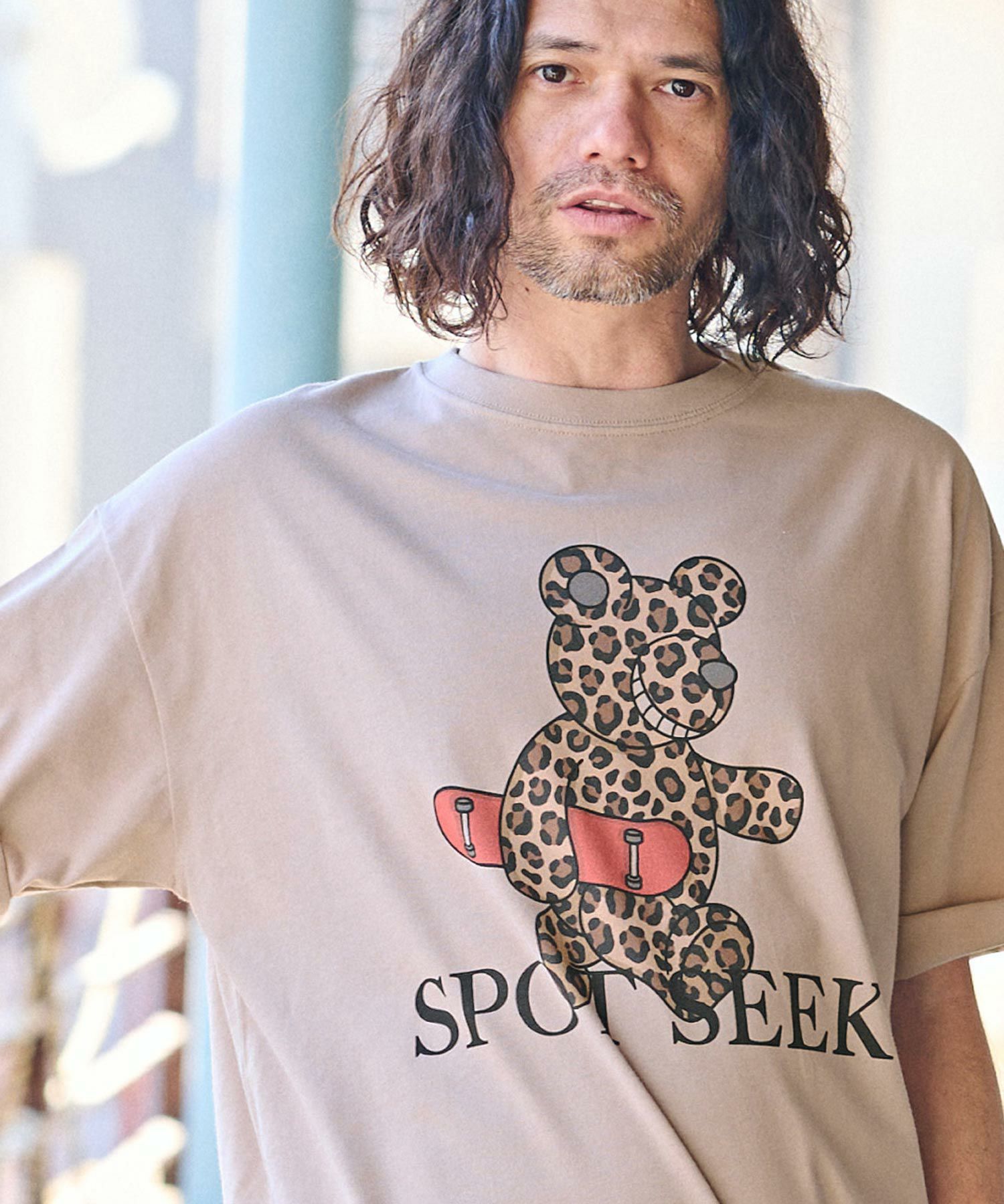 CAMBIO(カンビオ)】ビッグシルエットプリントTシャツ（Leopard Teddy