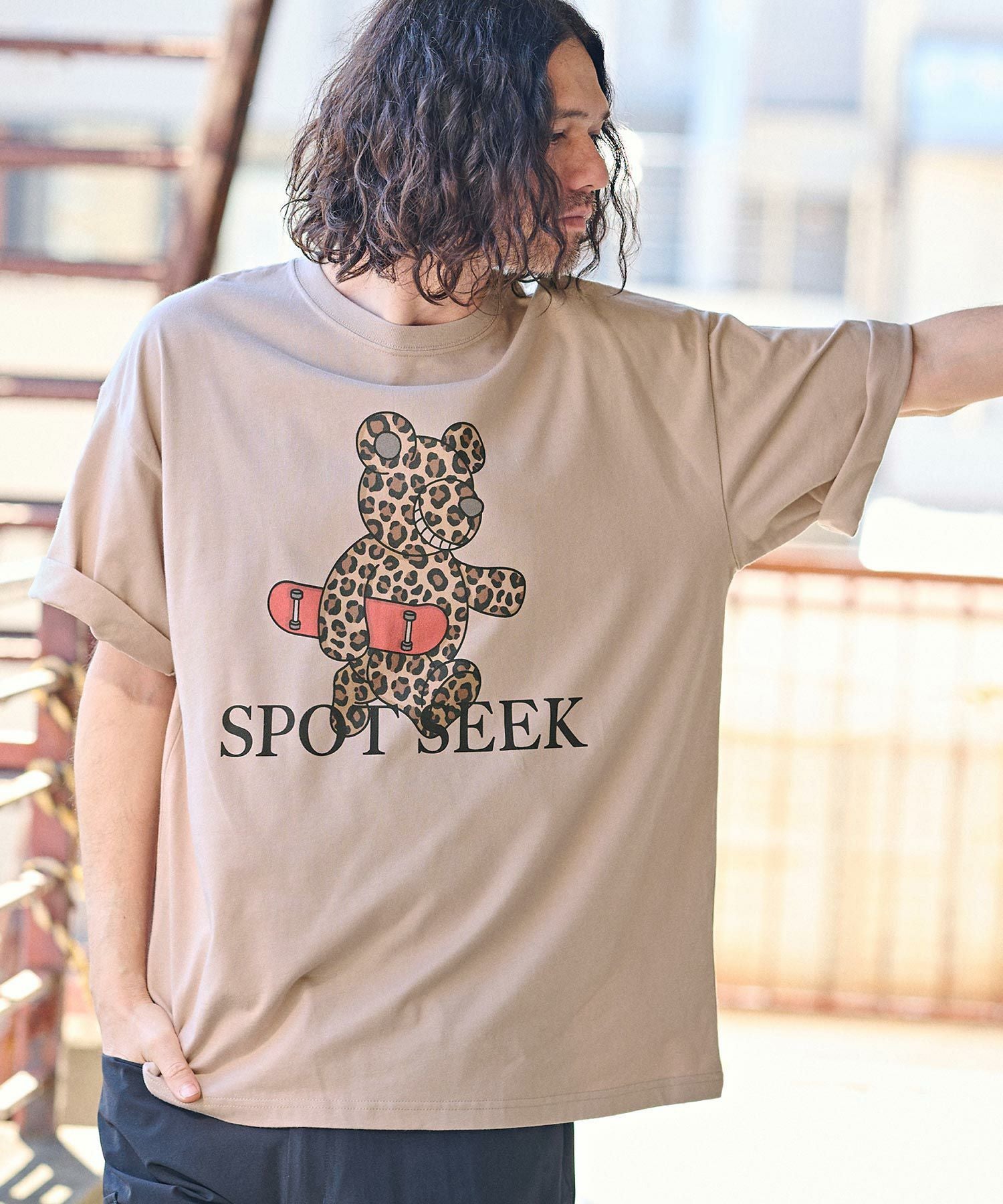 CAMBIO(カンビオ)】ビッグシルエットプリントTシャツ（Leopard Teddy