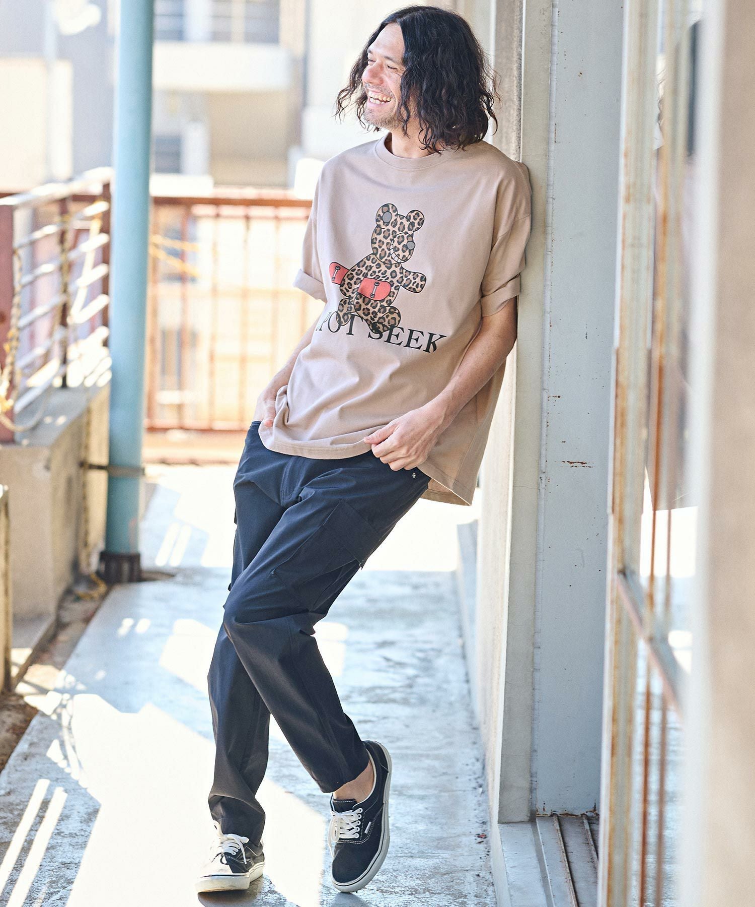 CAMBIO(カンビオ)】ビッグシルエットプリントTシャツ（Leopard Teddy