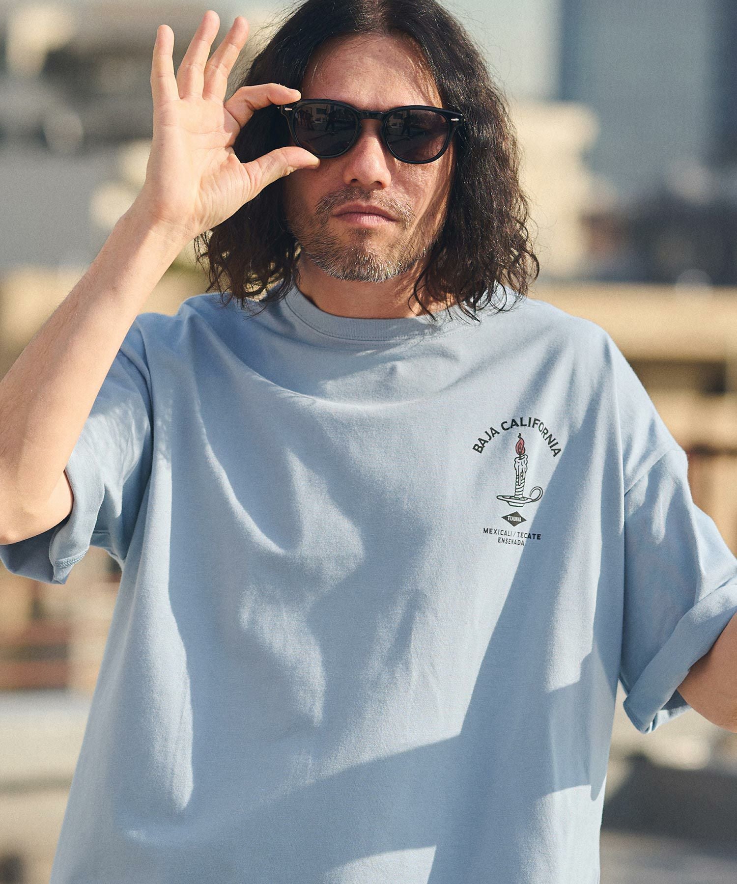 CAMBIO(カンビオ)】ビッグシルエットプリントTシャツ（BAJA CALFORNIA