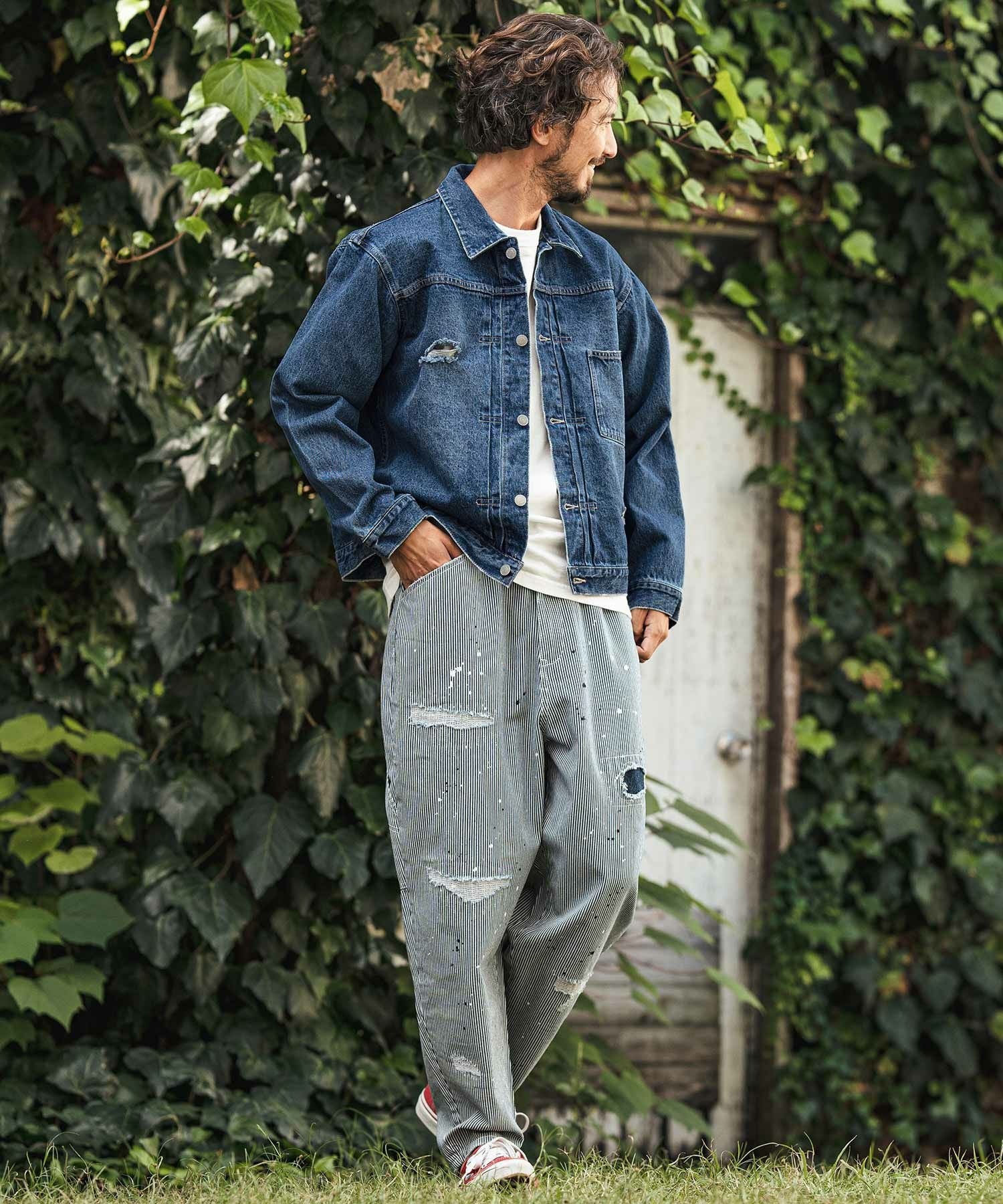 CAMBIO(カンビオ)】ダメージ加工ファーストデニムジャケットGジャン