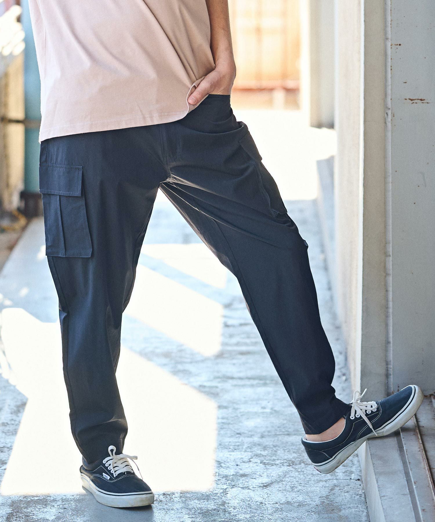 CAMBIO ハイストレッチナイロンテーパードパンツ M ネイビー ハイストレッチテーパードパンツ(M ネイビー)｜パンツ・スカート｜料理