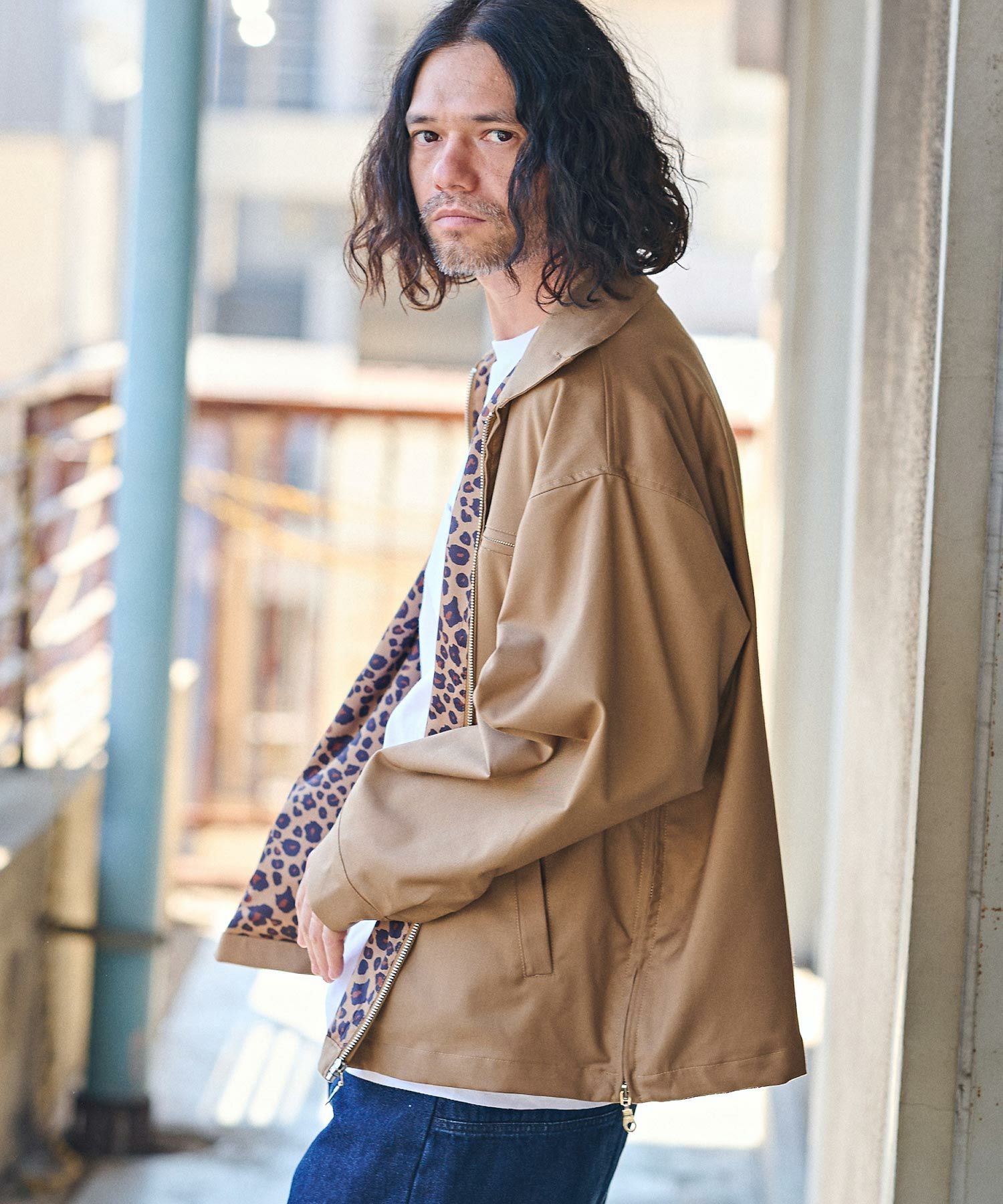 50%OFF【CAMBIO(カンビオ)】裏レオパード柄スイングトップジャケット