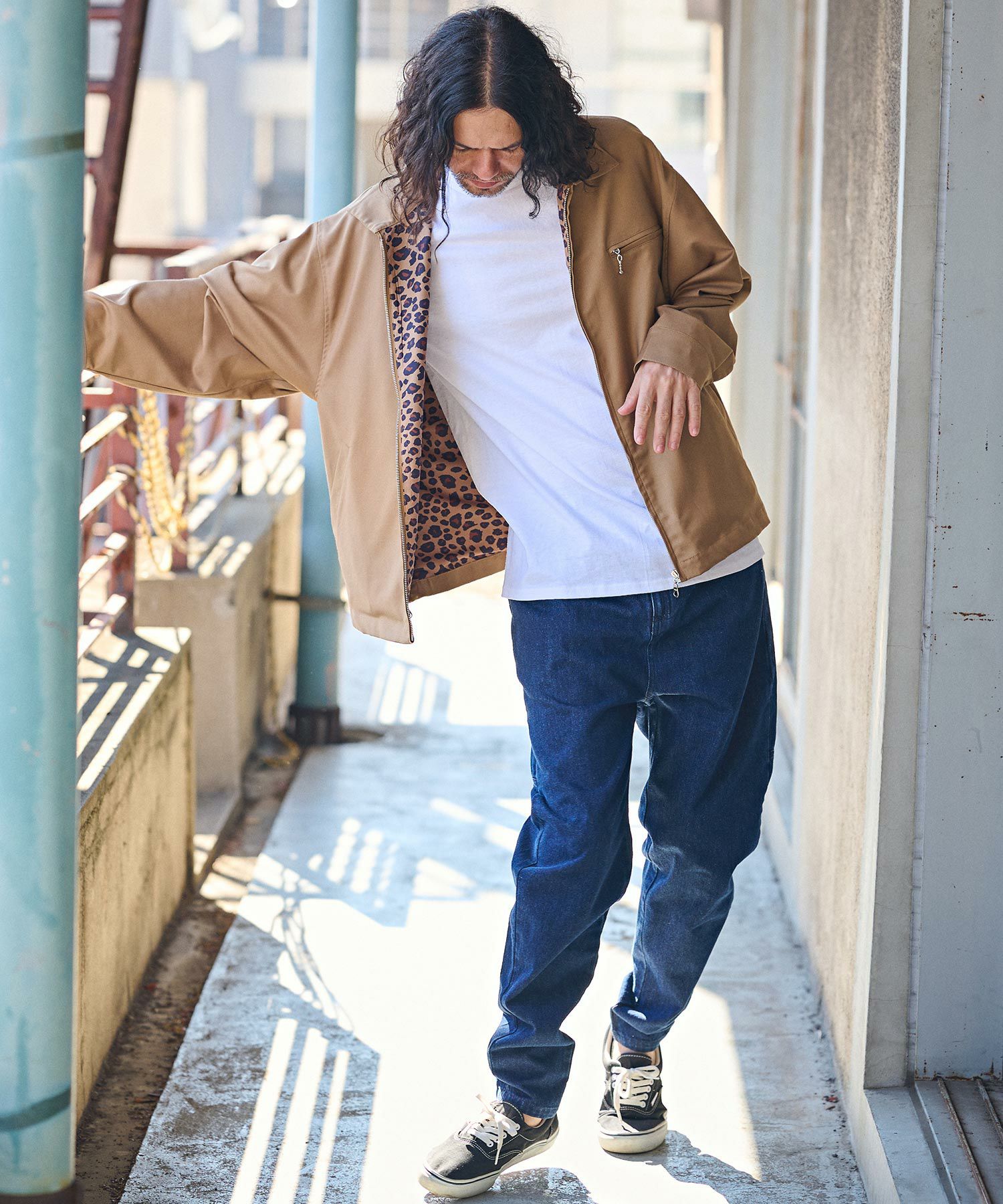 50%OFF【CAMBIO(カンビオ)】裏レオパード柄スイングトップジャケット