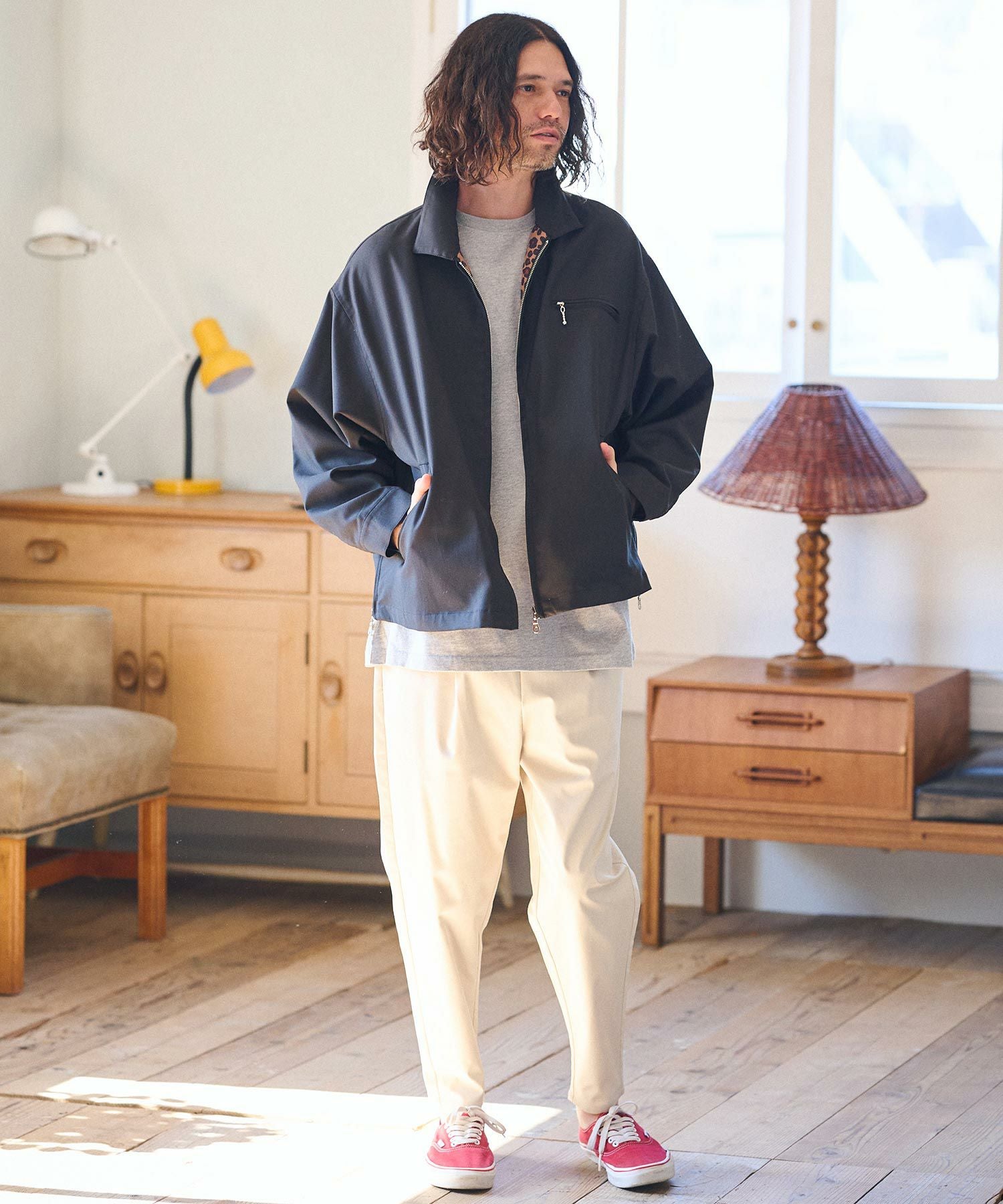 50%OFF【CAMBIO(カンビオ)】裏レオパード柄スイングトップジャケット