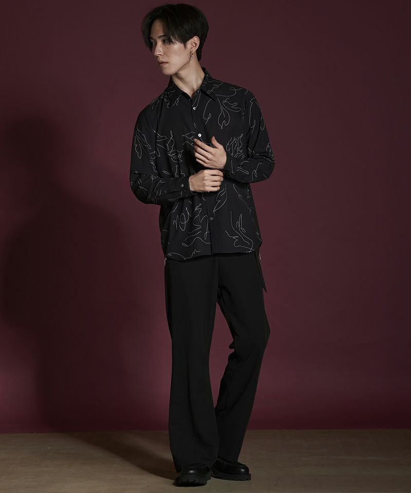 50%OFF【NO ID.(ノーアイディー)】ﾌﾗﾜｰｽｹｯﾁﾌﾟﾘﾝﾄSH シャツ(854006-726S