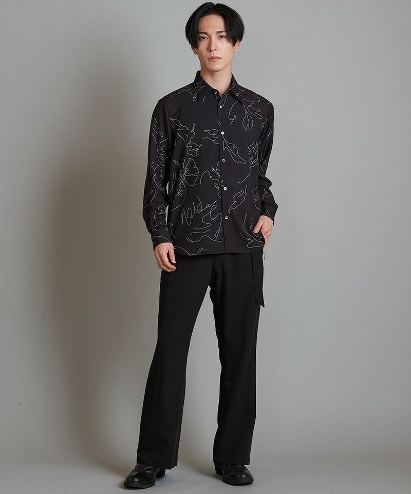 50%OFF【NO ID.(ノーアイディー)】ﾌﾗﾜｰｽｹｯﾁﾌﾟﾘﾝﾄSH シャツ(854006-726S
