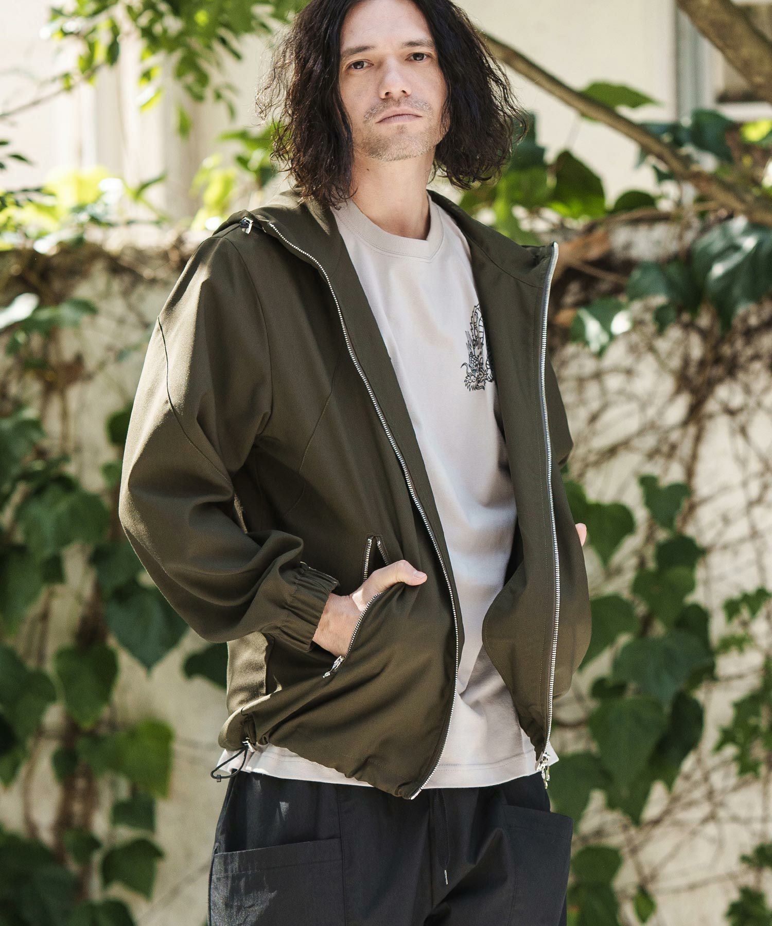 50%OFF【CAMBIO(カンビオ)】ポリストレッチツイルZIPパーカー | CAMBIO