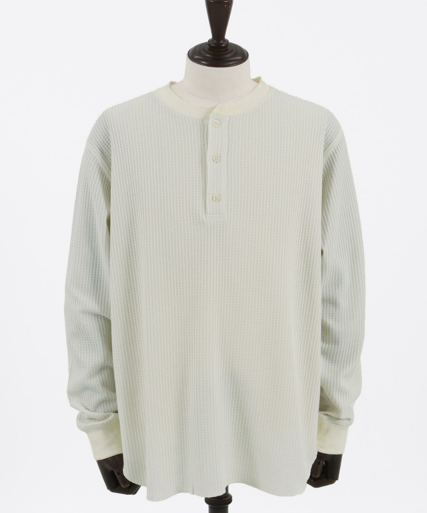 50%OFF【CAMBIO(カンビオ)】ポリエステルワッフルヘンリーネック