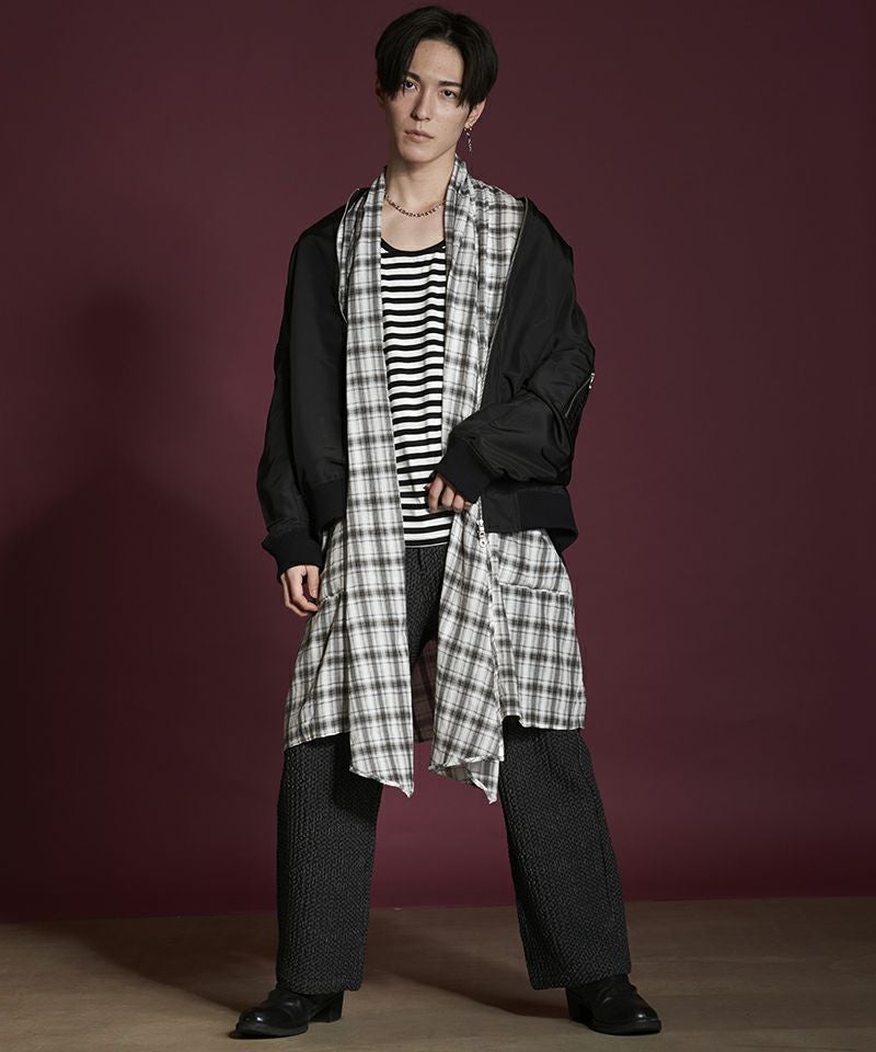 LOVE LESS チェック カーディガン ガウンコート NO ID.（ノーアイディー） カーディガン 「NO ID.」Check Gown
