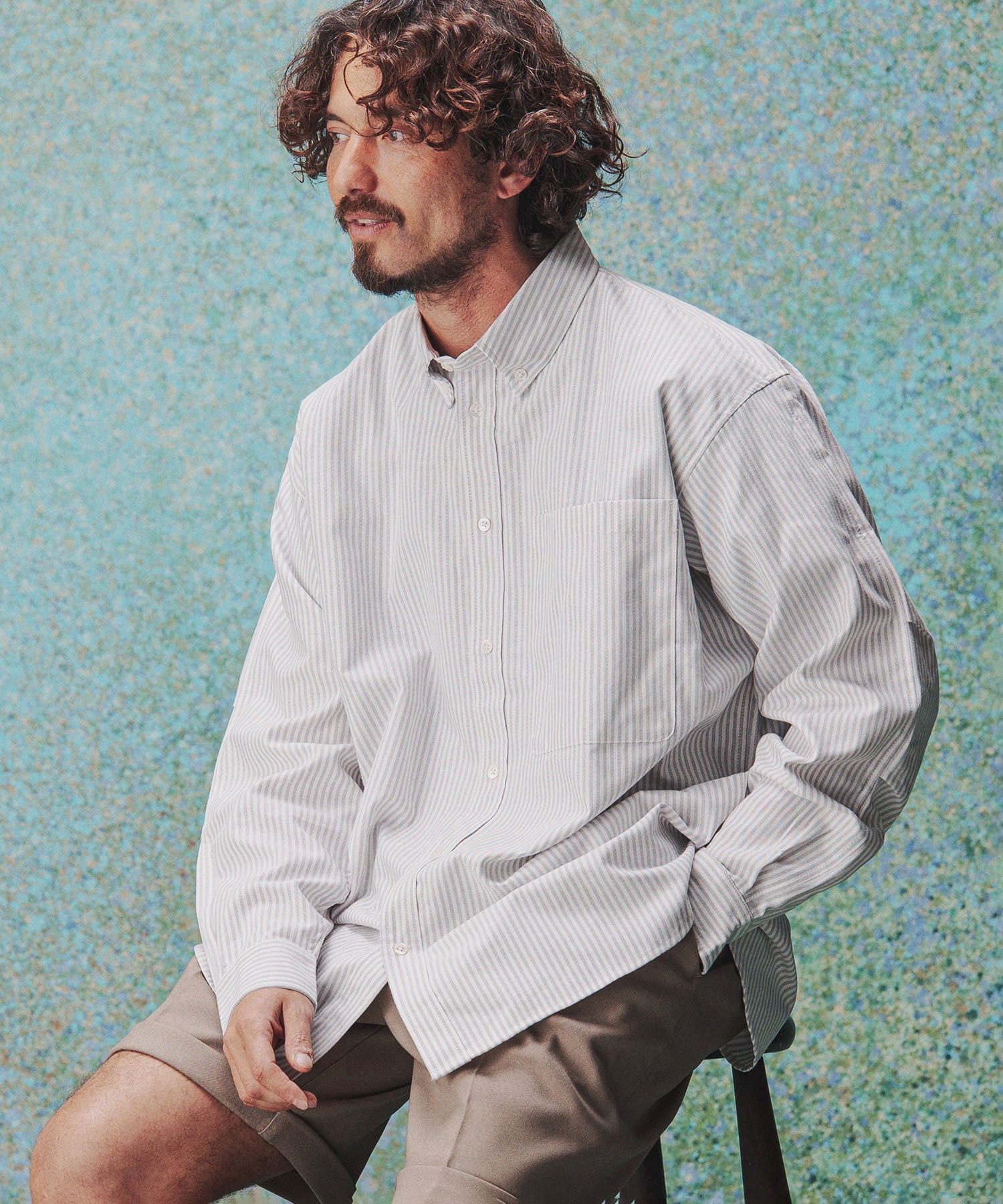 50%OFF【THEOREM(セオレム)】 Stripe Rover LS Shirt ストライプシャツ