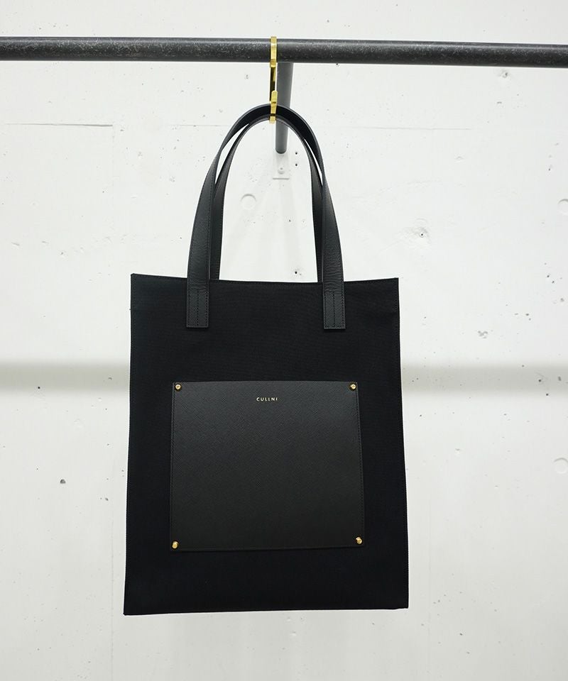 CULLNI(クルニ)】Leather Pocket Canvas Tote トートバッグ(BG-003 