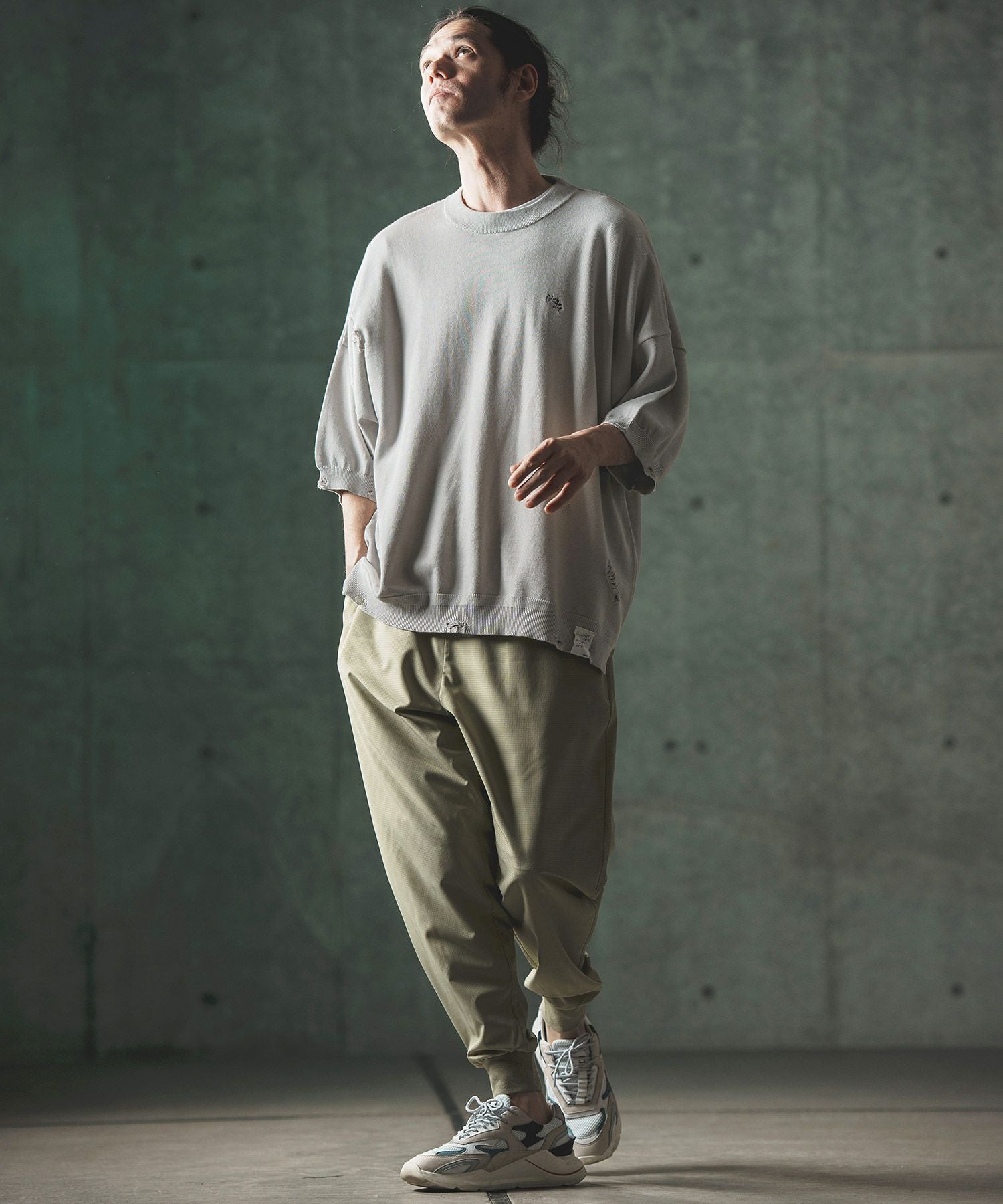 50%OFF【GLIMCLAP(グリムクラップ)】Distressed short-sleeve sweater