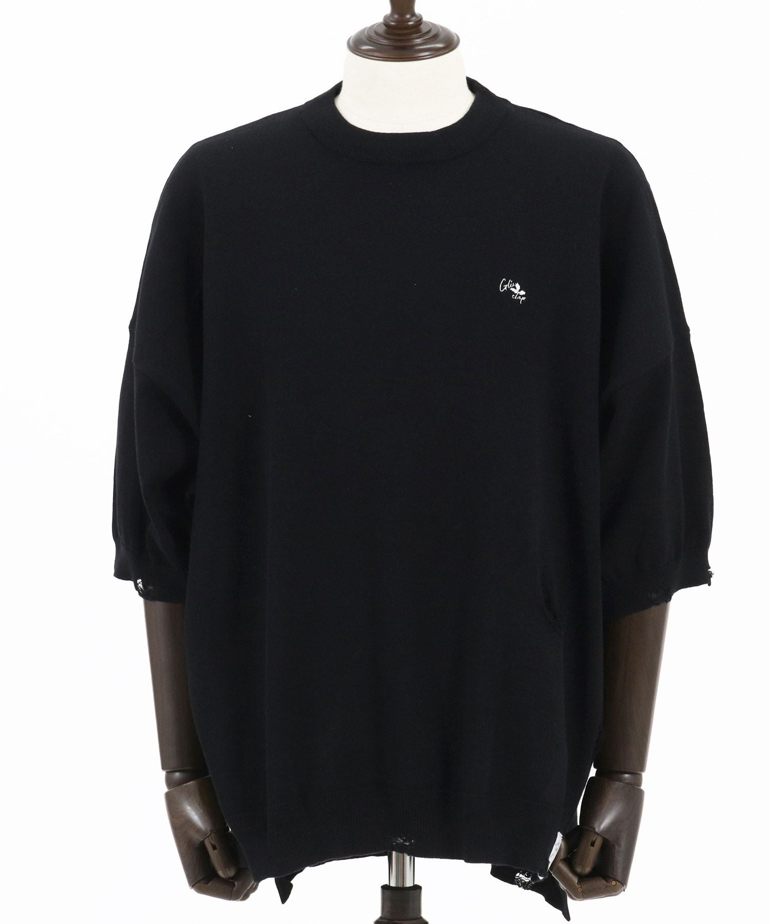 50%OFF【GLIMCLAP(グリムクラップ)】Distressed short-sleeve sweater
