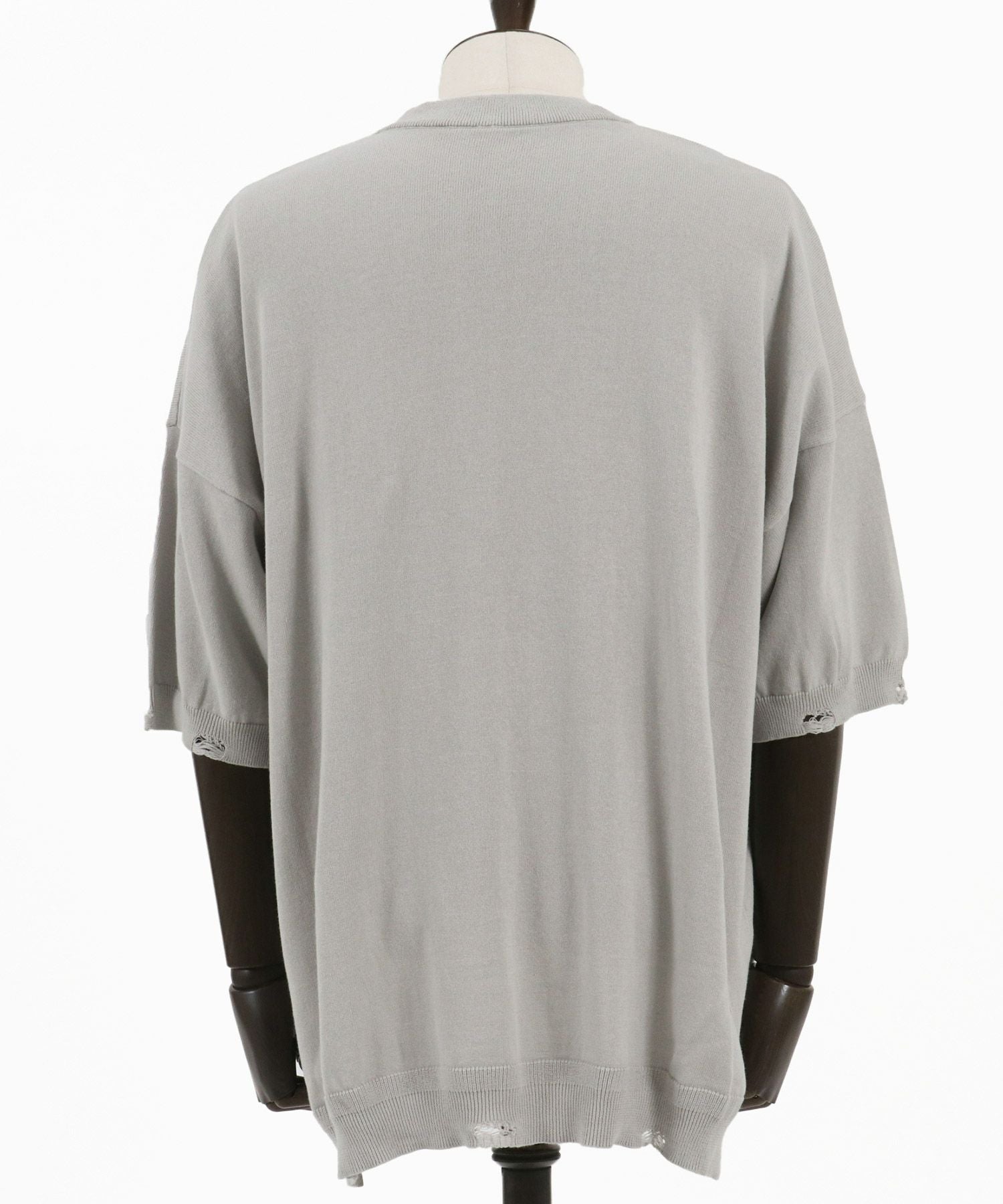 50%OFF【GLIMCLAP(グリムクラップ)】Distressed short-sleeve sweater