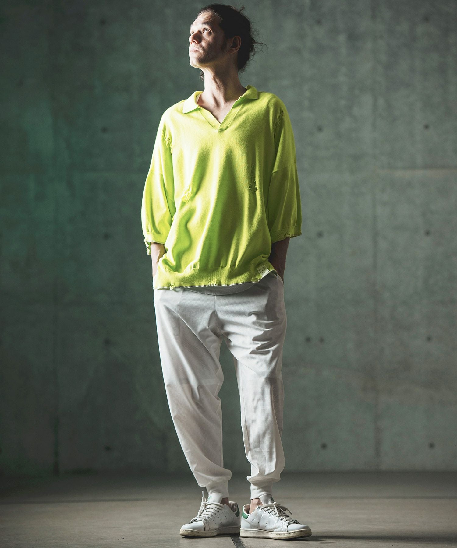 50%OFF【GLIMCLAP(グリムクラップ)】distressed short-sleeve polo