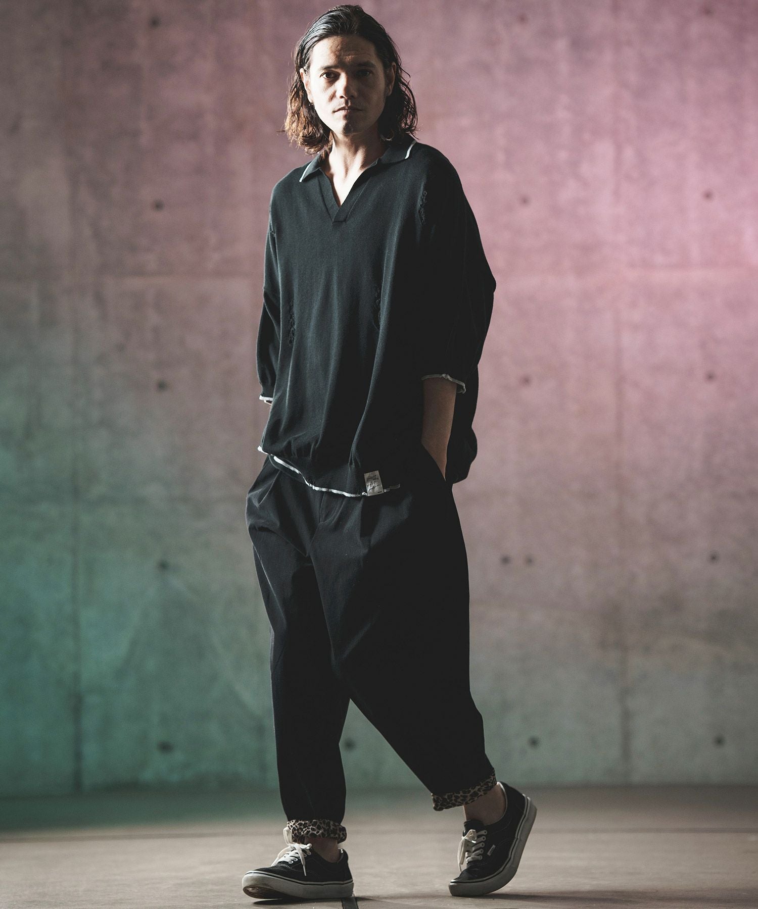 50%OFF【GLIMCLAP(グリムクラップ)】distressed short-sleeve polo