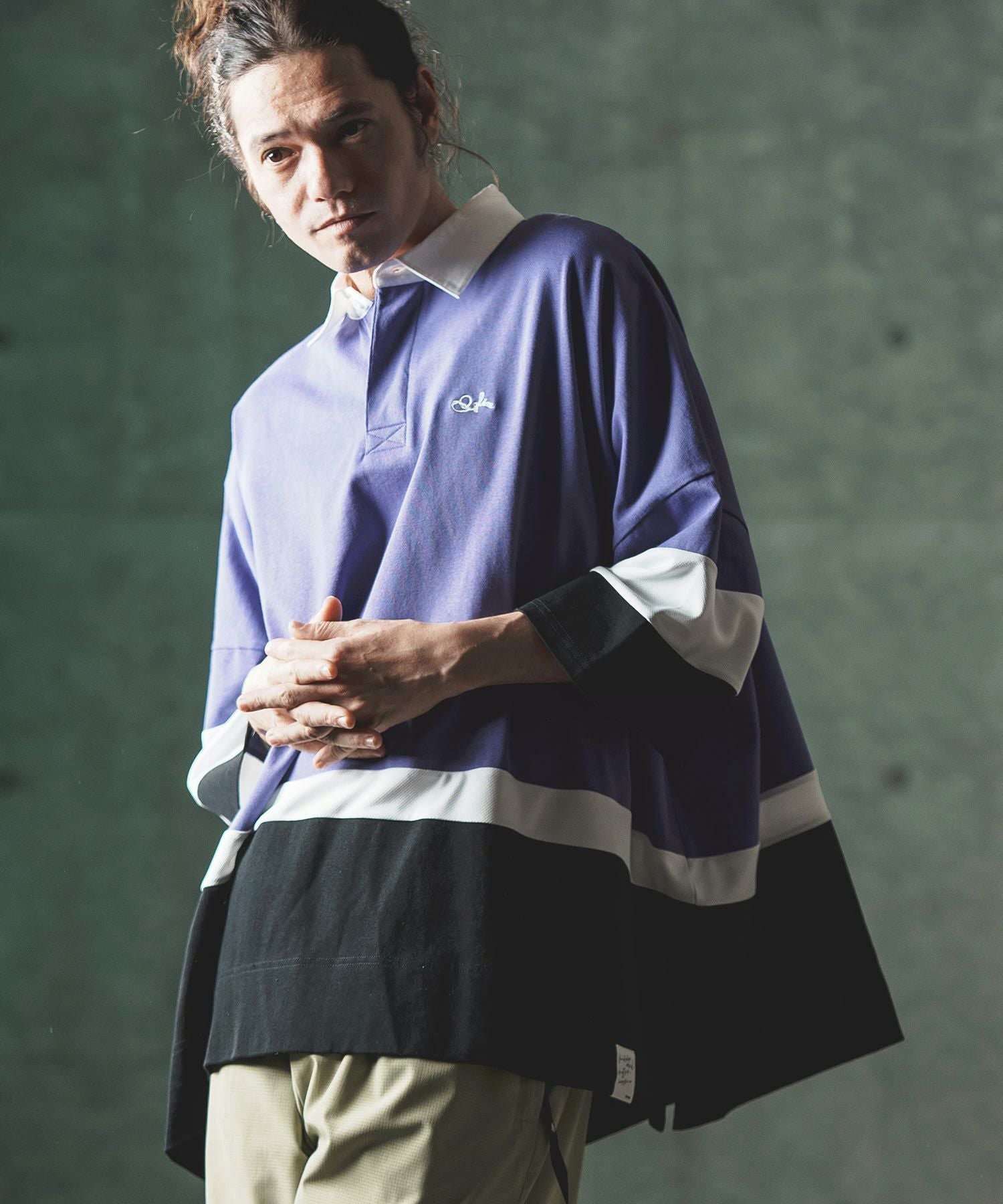 50%OFF【GLIMCLAP(グリムクラップ)】Oversized rugby shirt ラガー