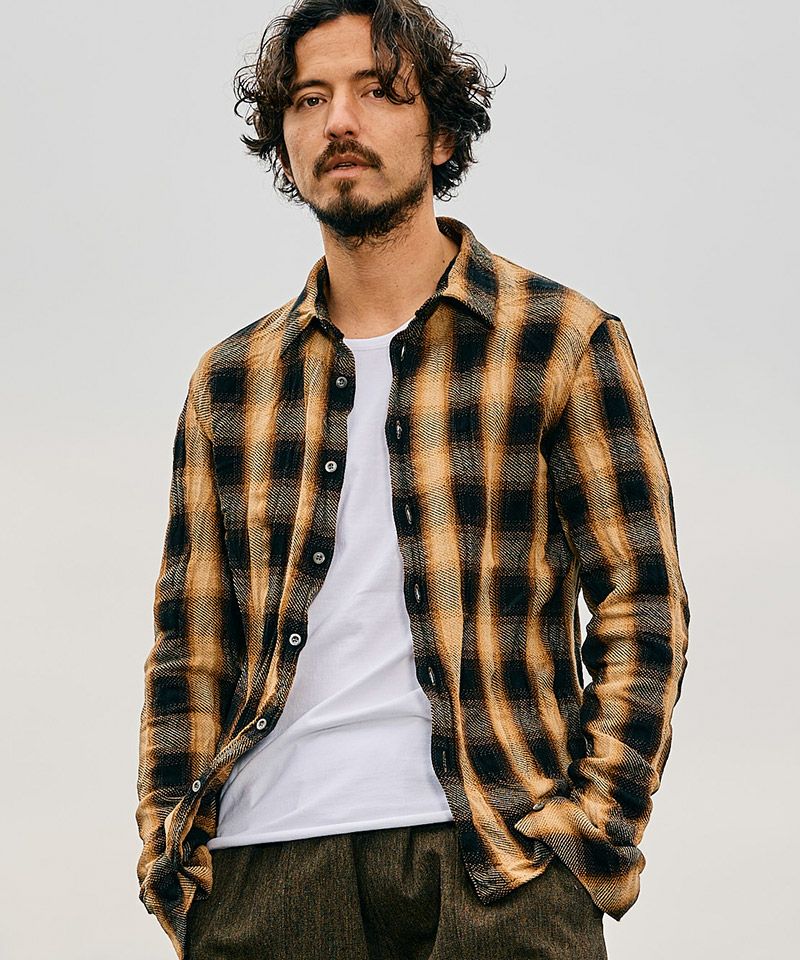 新品タグ付◉ チェック柄ツイストロールスリーブブラウス  GLEN CHECK セール】 T／Wグレンチェック 中綿入りシャツ （シャツ・ブラウス