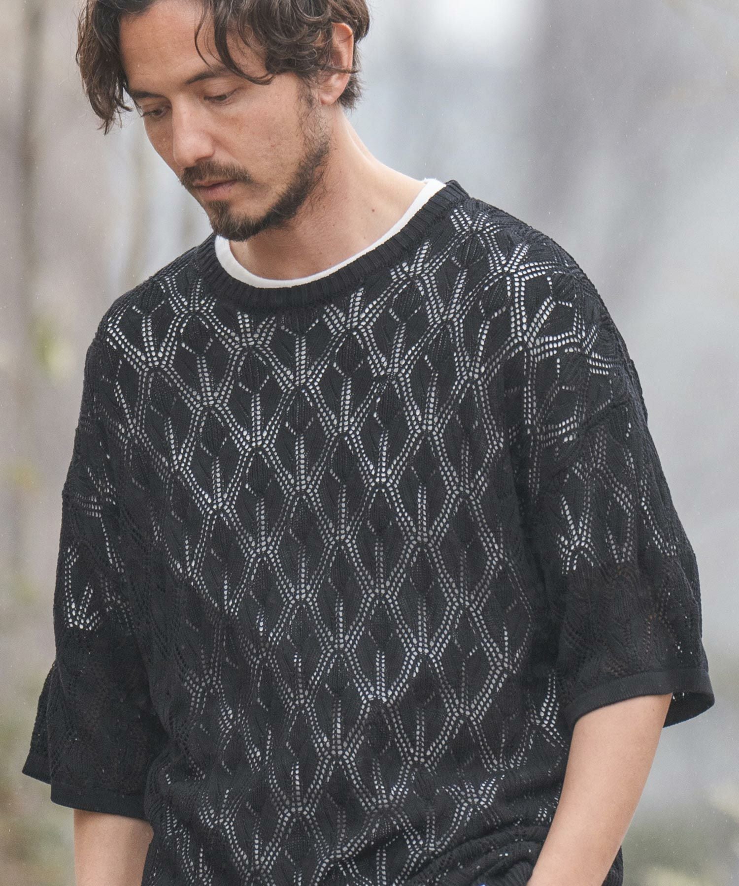 30%OFF【CAMBIO(カンビオ)】Cool Touch Openwork Summer Knit Pullover
