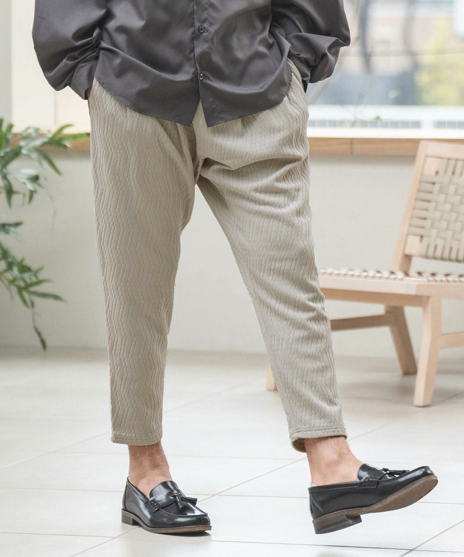 30%OFF【CAMBIO(カンビオ)】Jacquard Cut sew Tapered Pants
