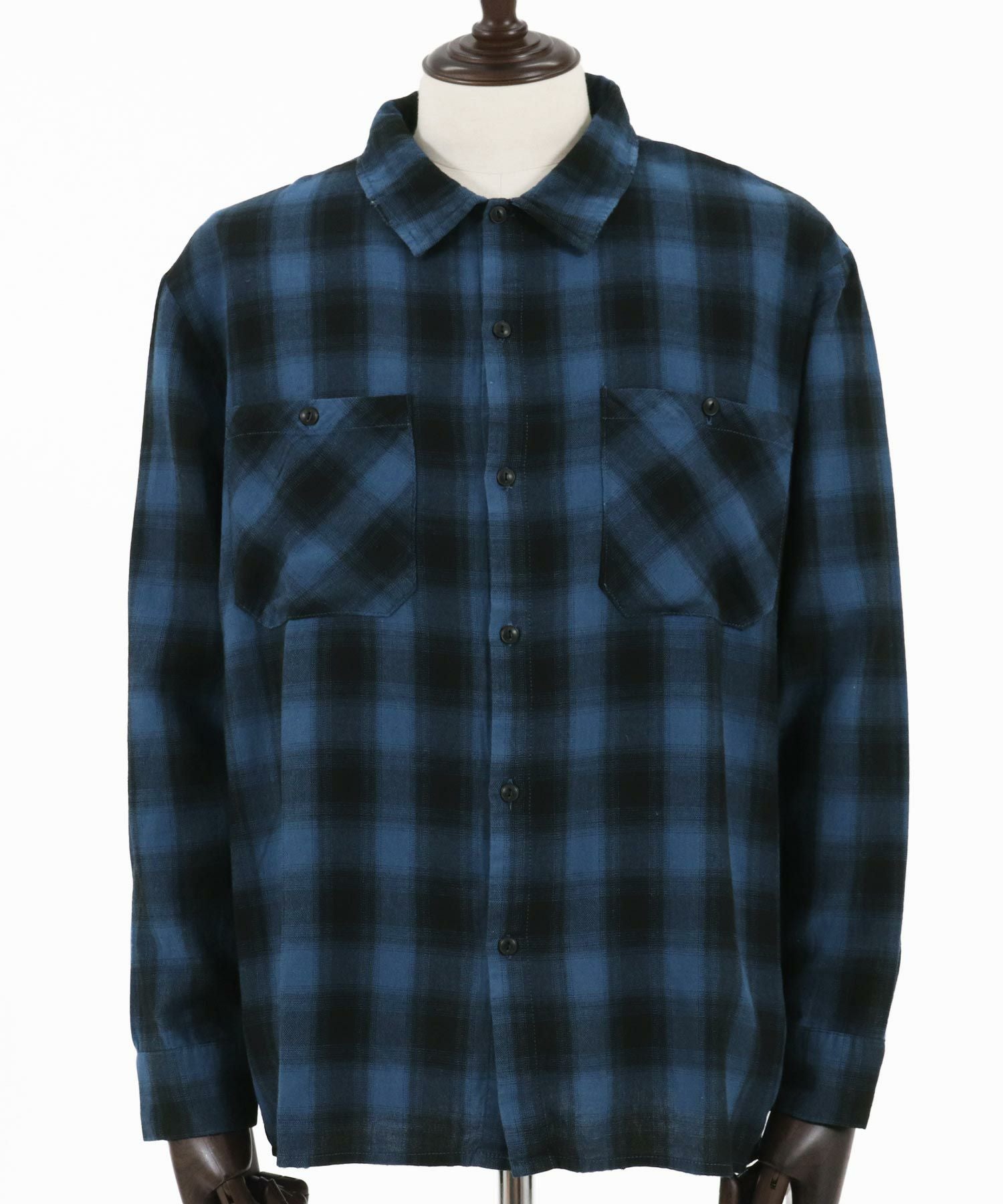 60%OFF【CAMBIO(カンビオ)】製品染めグラインダー加工チェックシャツ