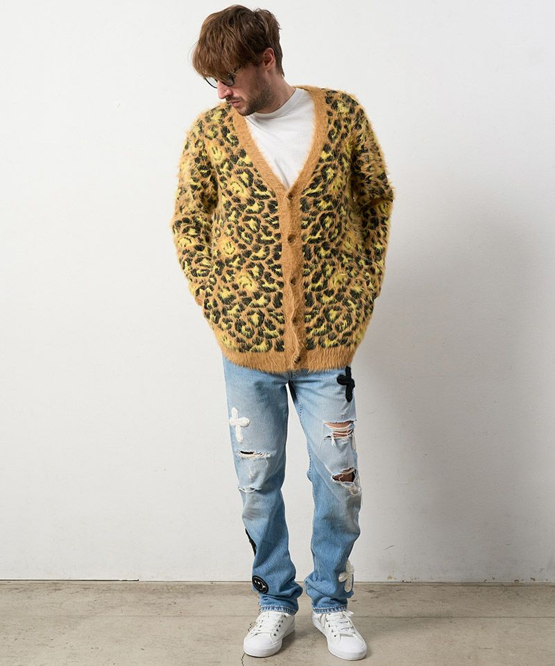 STUD MUFFIN レオパード柄 カーディガン　サイズ3 30%OFF【STUD MUFFIN(スタッドマフィン)】フェザーヤーン レオパード