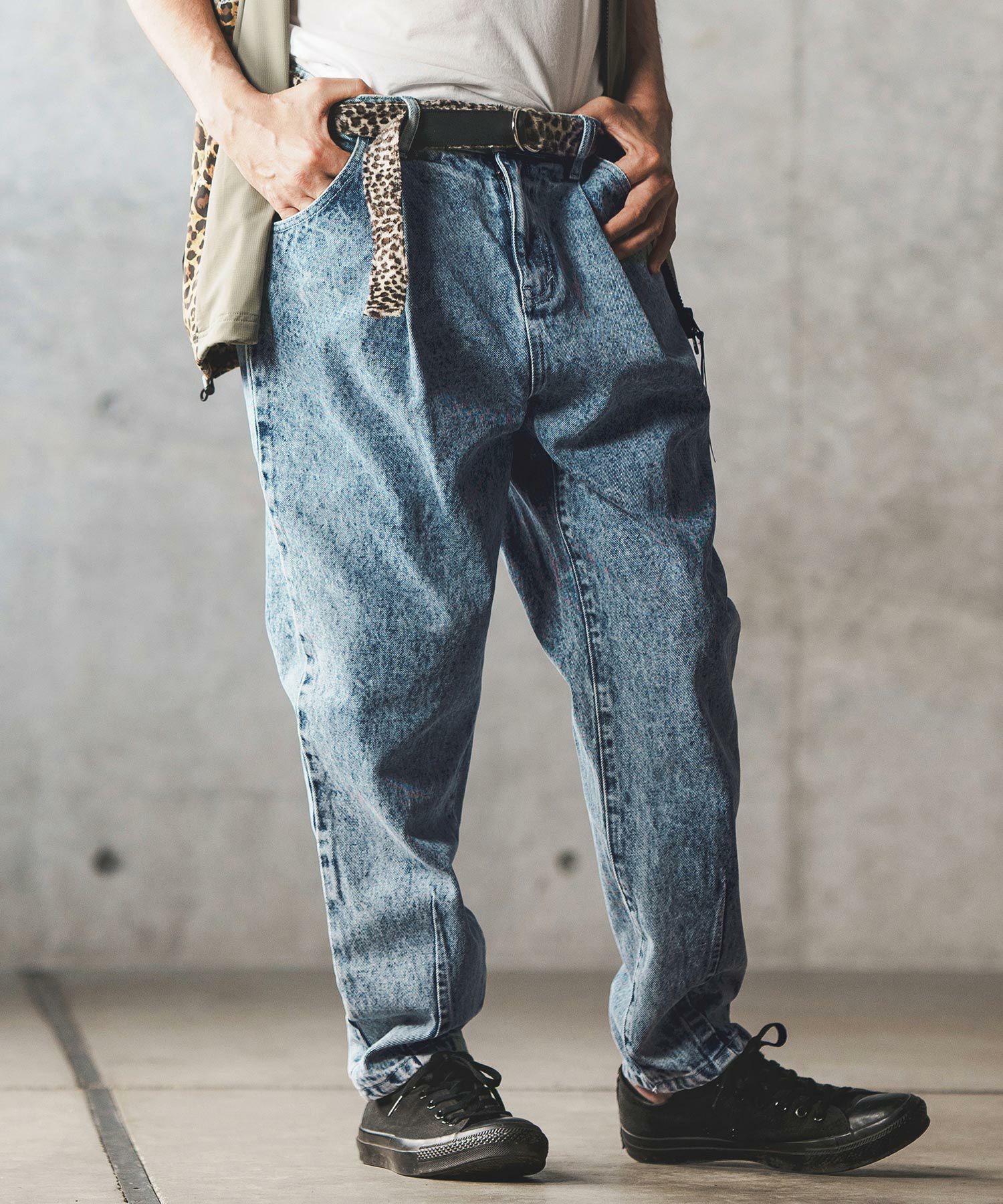 30%OFF【GLIMCLAP(グリムクラップ)】Chemical wash denim soft balloon