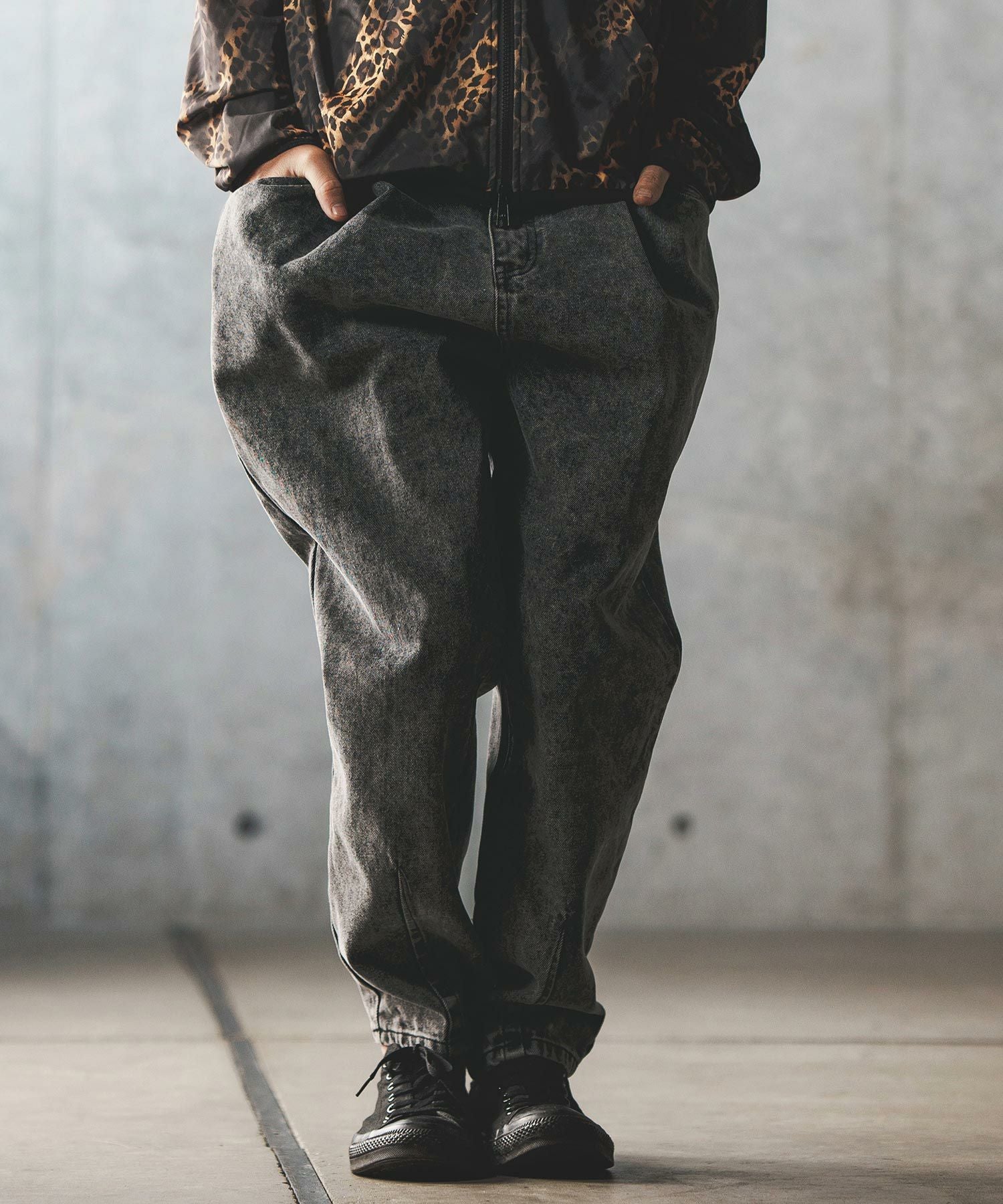 30%OFF【GLIMCLAP(グリムクラップ)】Chemical wash denim soft balloon